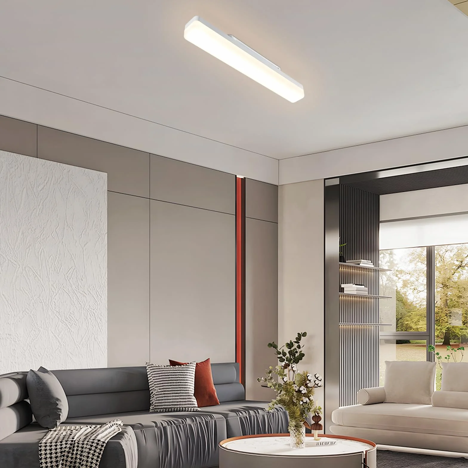 CBJKTX lampa sufitowa led 40cm oświetlenie sufitowe 18W ‎1620LM IP20 oprawa odporna na wilgoć led IP66 lampa łaty led naturalna biel 4000K do garażu warsztatowe biura sklepu pomieszczeń