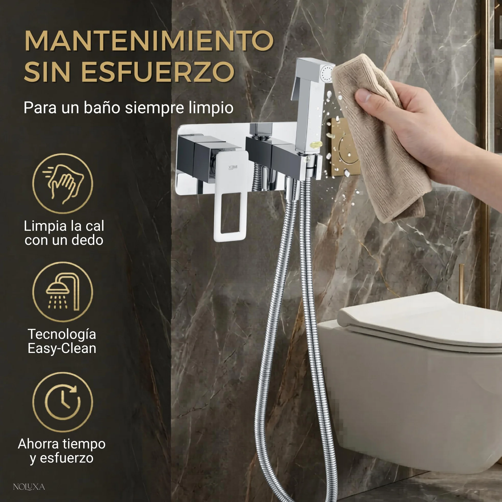 IMEX kran bidetowy, bateria bidetowa, bateria bidetowa, bateria bidetowa z mieszaczem ciepłej i zimnej wody, bateria Bidet, łatwa instalacja, seria szwedzka, kolor chrom