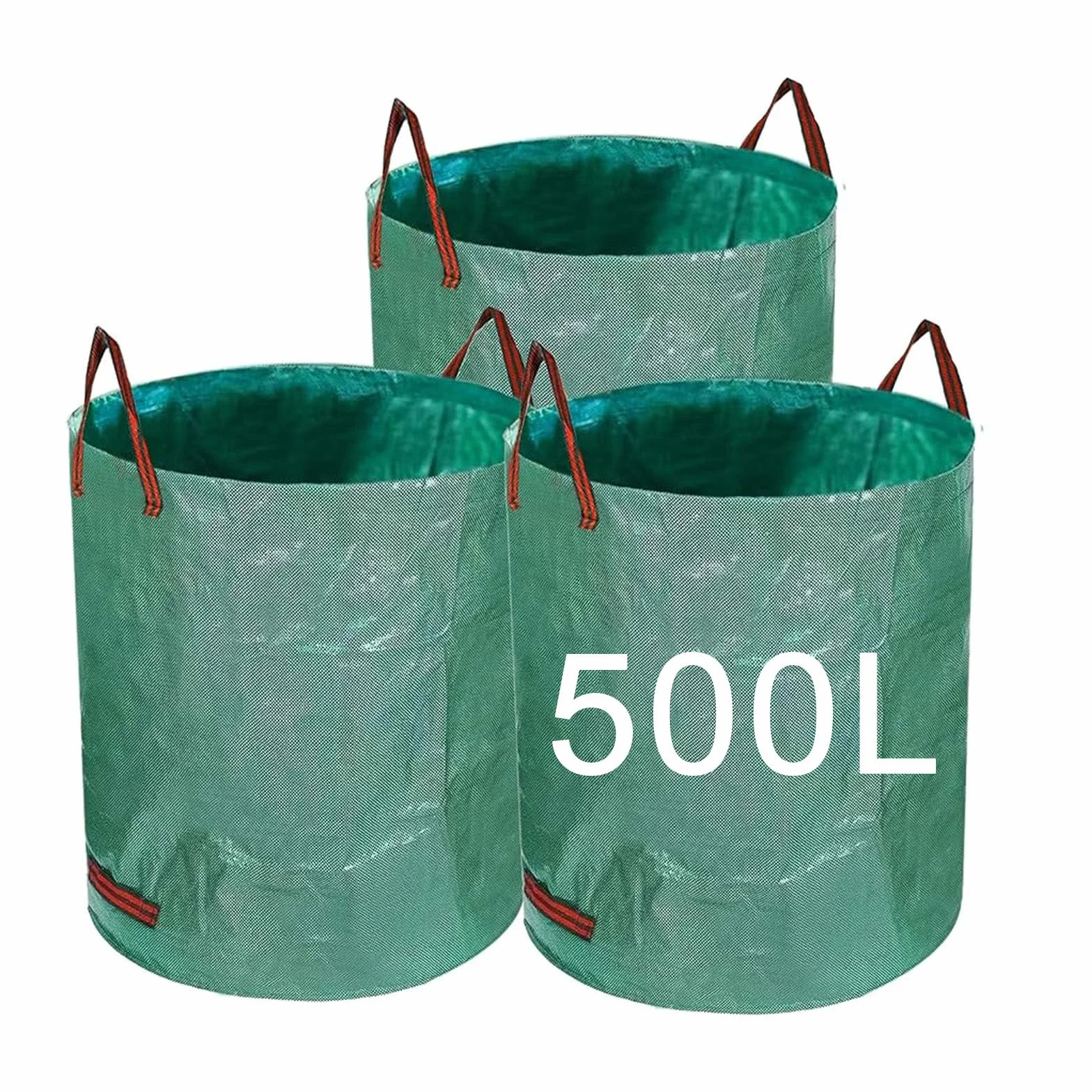 Worki na odpady ogrodowe 500 l zestaw 3 sztuk wytrzymała tkanina przemysłowa