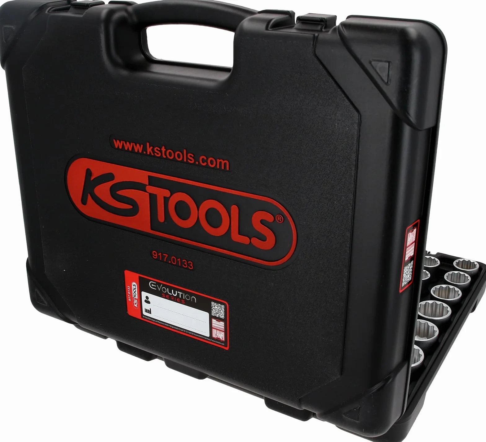 KS Tools 917.0133 1/4"+3/8"+1/2" zestaw kluczy nasadowych 12-kątny, 133-częściowy
