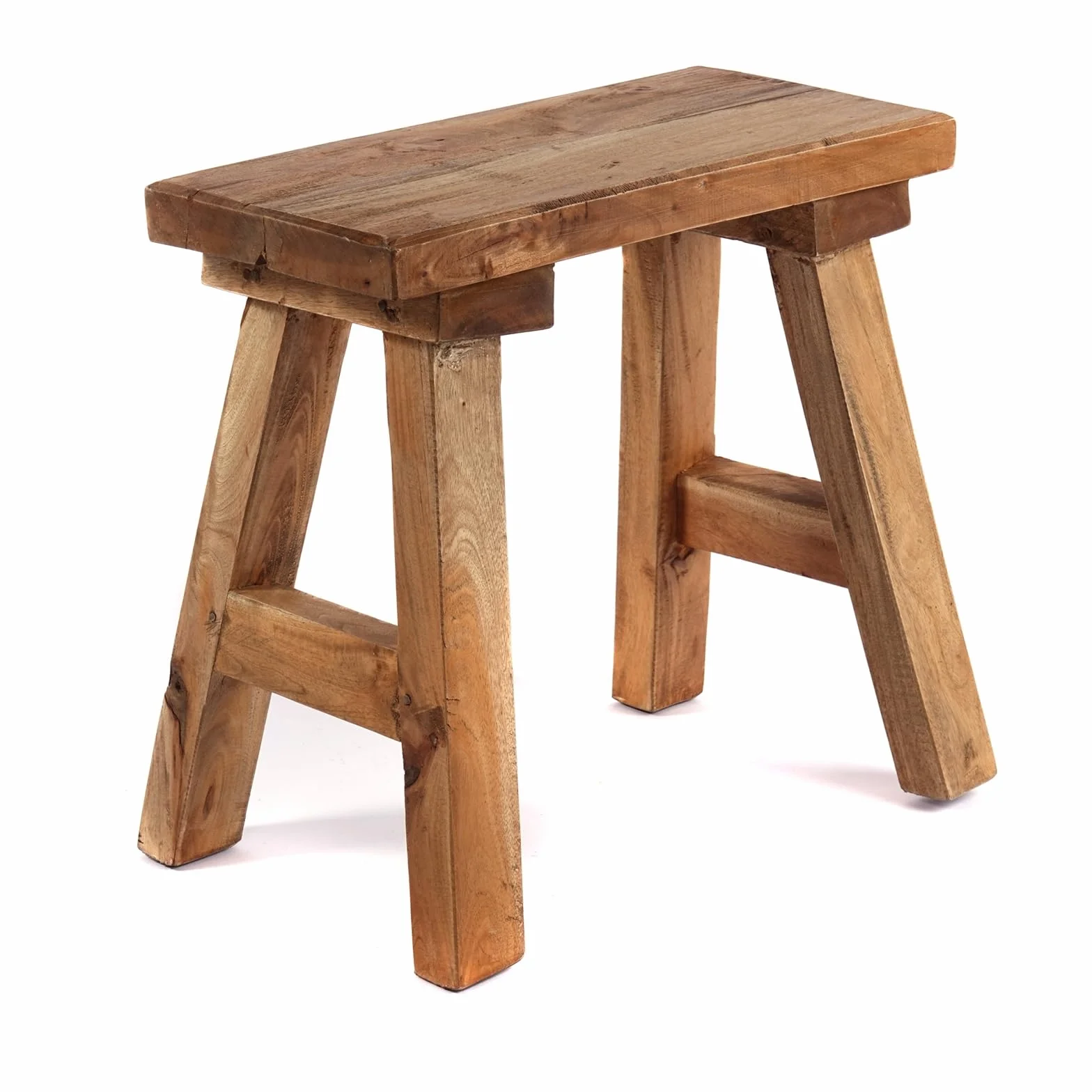 Drewniany taboret Rustico 52 x 50 cm mahoń i drewno tekowe