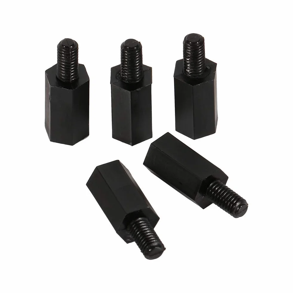 100 sztuk plastikowych śrub sześciokątnych Nylon M3 6 mm 8 mm 10 mm 12 mm (15 mm) uchwyty rozstawowe śrubka metryczna uchwyty rozstawowe M3 5 mm 6 mm 8 mm 10 mm śruba z łbem okrągłym M2 M3 M4 nakrętka