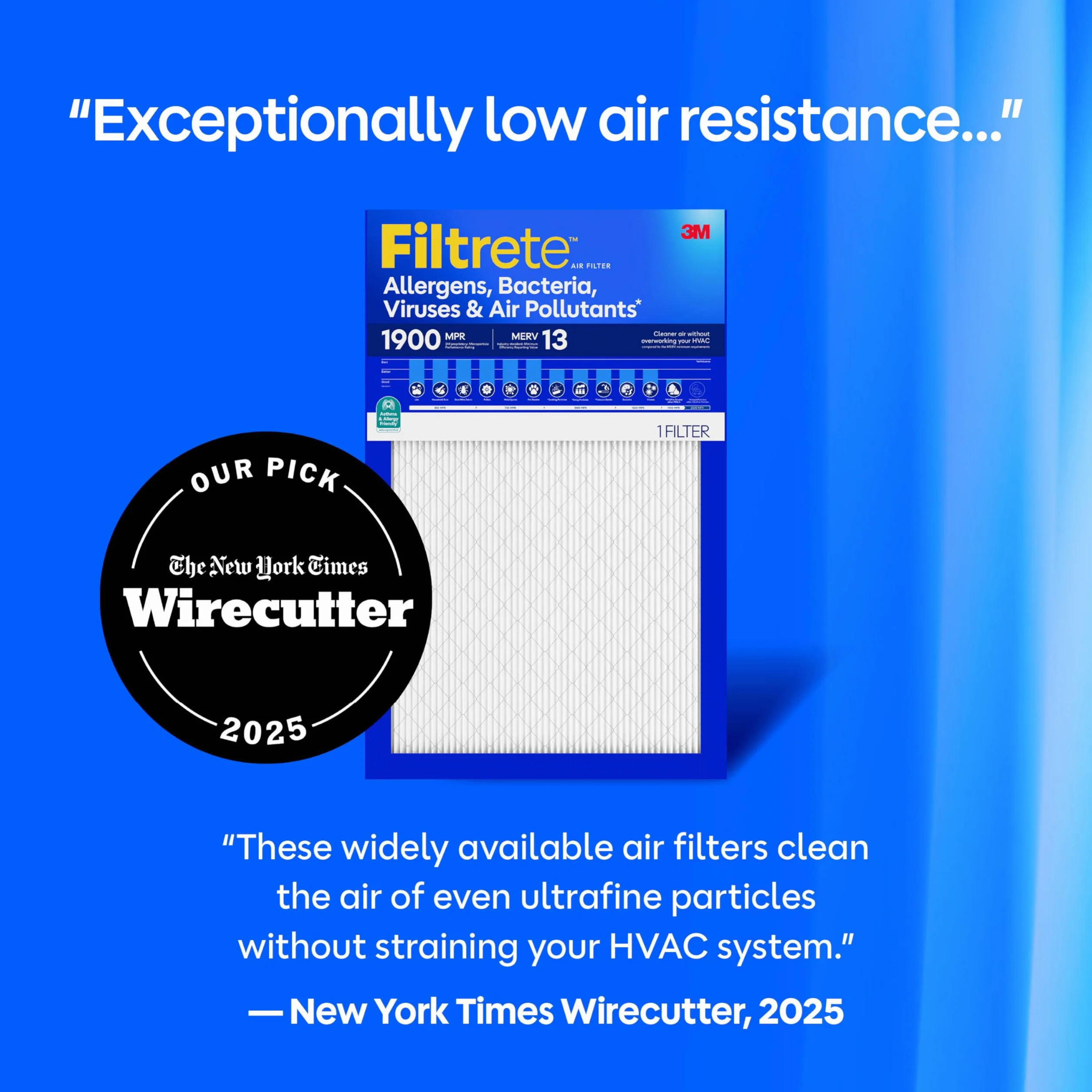 Filtrete 20 x 25 x 1 filtr powietrza do pieca AC, MERV 13, MPR 1900, filtr premium dla alergików, bakterii i wirusów, 3-miesięczny plisowany 1-calowy elektrostatyczny filtr do czyszczenia powietrza, 2