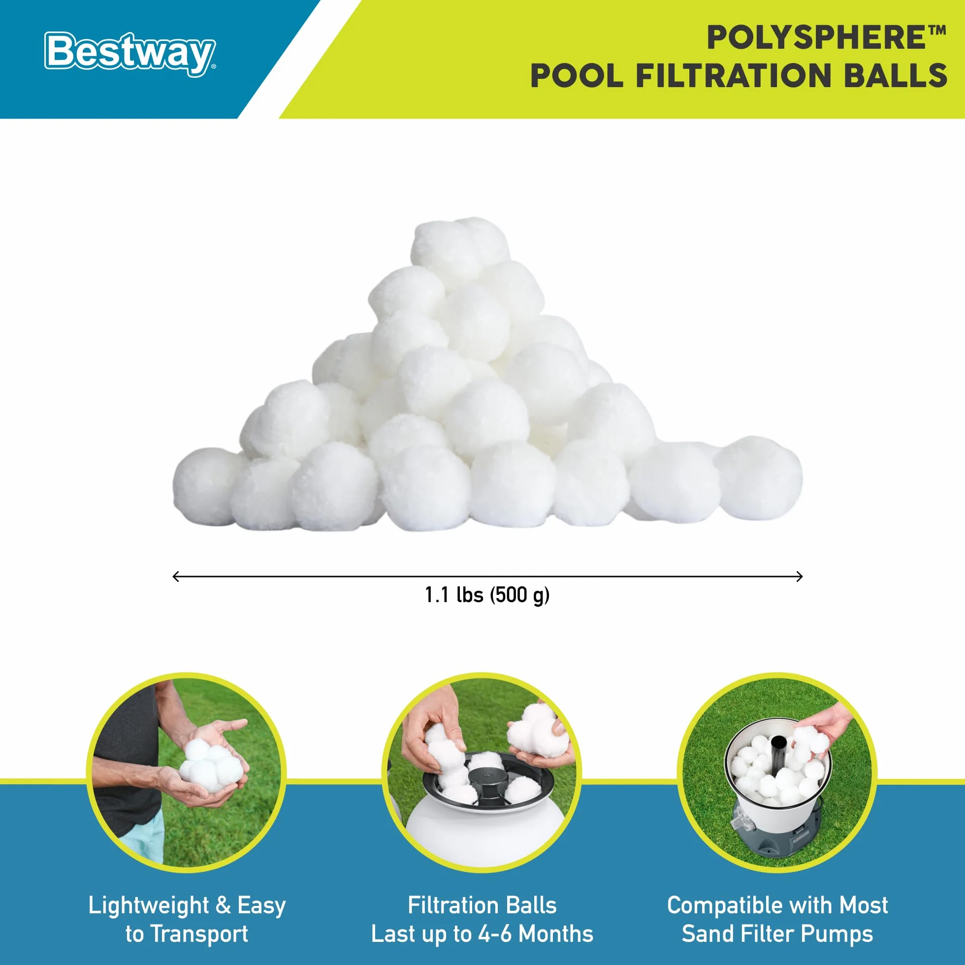 Bestway Flowclear Polysphere materiał filtrujący do pomp piaskowych basenowych