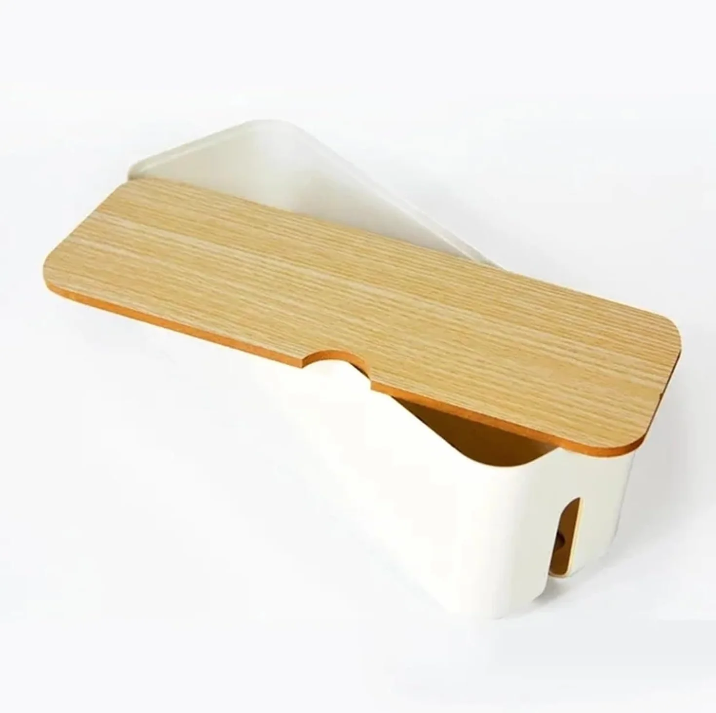 Pudełko do przechowywania kabli, biurko, ładowanie, urządzenie, gniazdo wtykowe, zarządzania kablami, czarne(Style 2white)