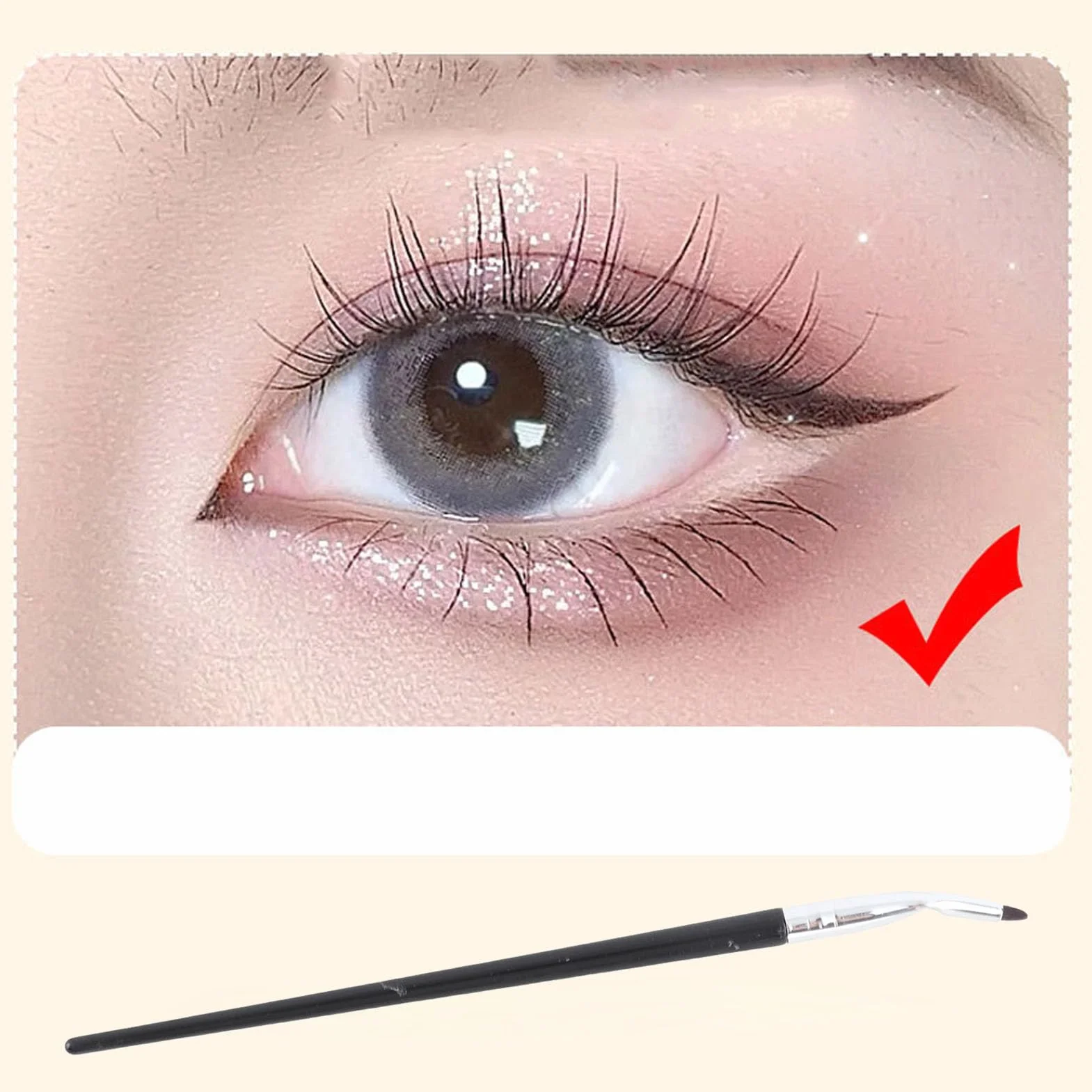 Zestaw Pędzli do Eyelinera Pod Kątem do Idealnego Makijażu Oczu, 5-częściowy Wygięty Pędzel w Bardzo Cienkich, Definiujących i Stylach Makijażu, Wielofunkcyjny Zestaw Pędzli do