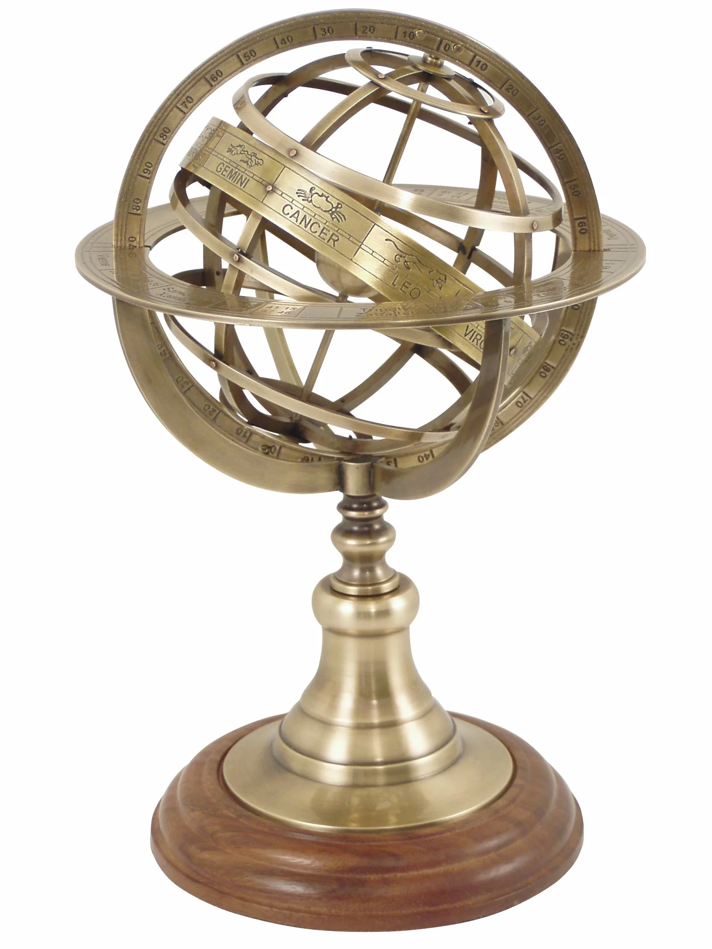Armillaire Sphère – wysokość: 30 cm, mosiądz antyczny, 30 x 19 x 19 cm