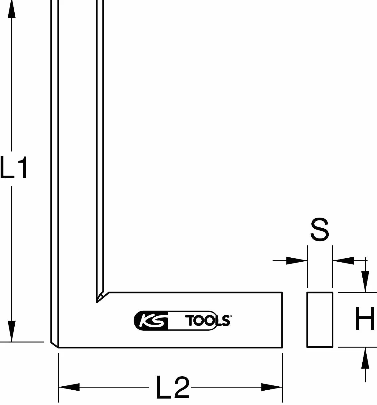 KS Tools 300.0254 Katownik plaski, DIN 875/2, 75mm