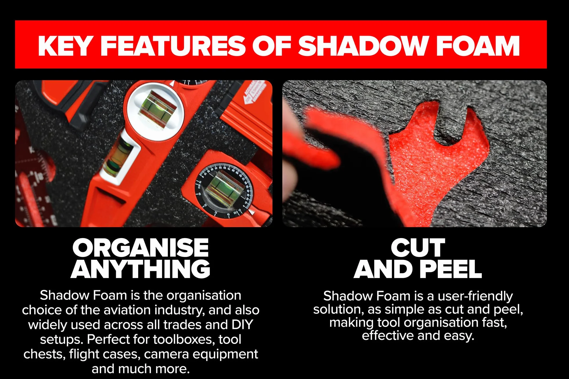 Shadow Foam Wkładka do bunkra, trzy szuflady, pianka do organizacji skrzynek narzędziowych, wkładka do skrzynek narzędziowych i systemów przechowywania narzędzi, potrójne opakowanie, zielona