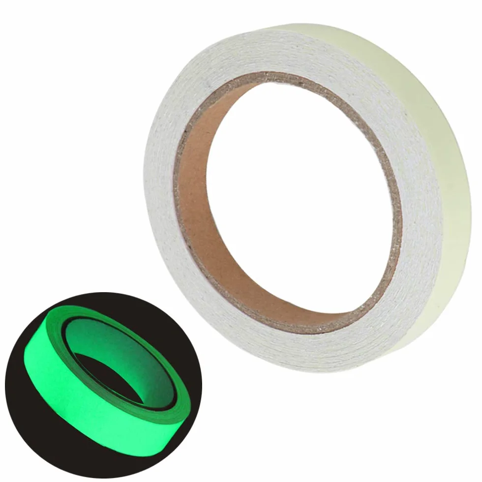 Premium 10 m x 1 cm zielona fluorescencyjna taśma klejąca, świecąca taśma klejąca, fosforowa taśma do oznaczania, samoprzylepna taśma ostrzegawcza, Glow in The Dark