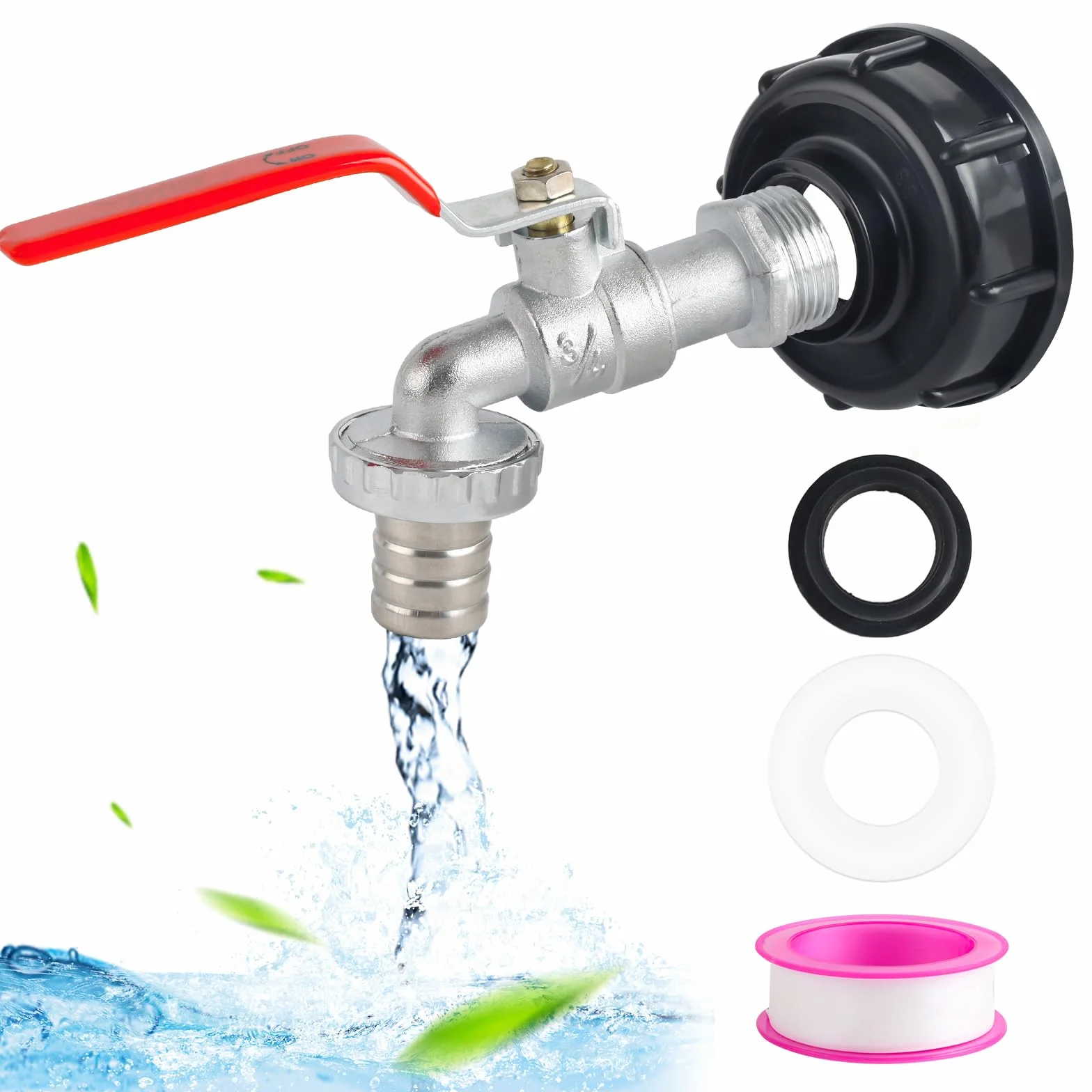Akcesoria do zbiornika IBC 1000 l, kran spustowy 3/4", adapter