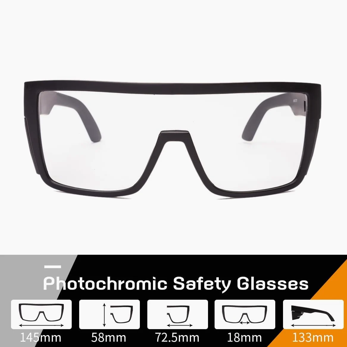 Przejściowe fotochromowe okulary ochronne dla mężczyzn kobiet owijane okulary ochronne z ochroną przed promieniowaniem UV