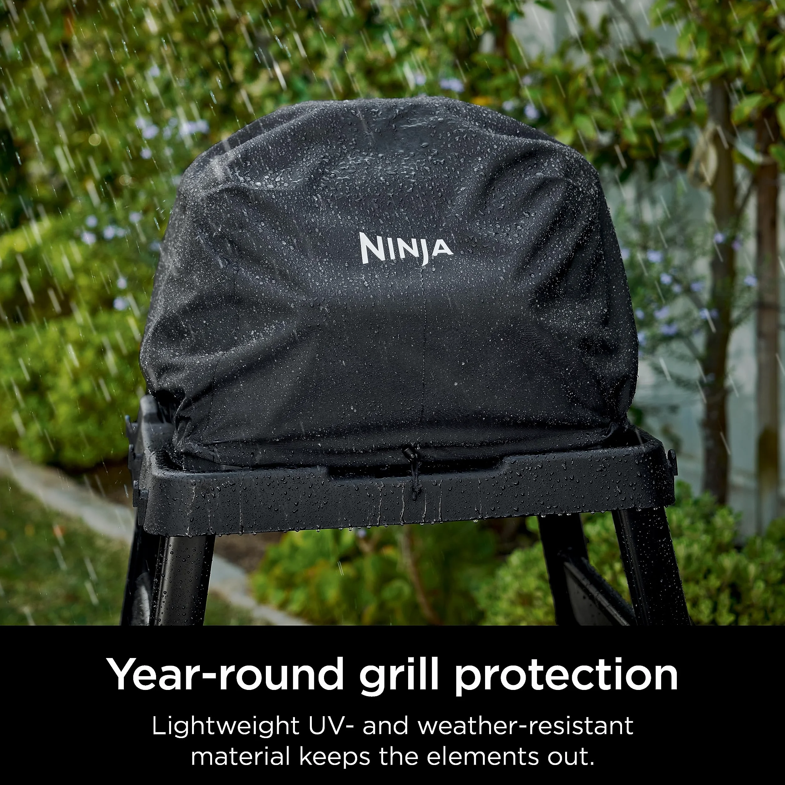 Ninja XSKCOVERXL Woodfire Premium pokrowiec na grilla Pro, kompatybilny z serią OG800 i OG900, odporny na promieniowanie UV i wodę, elastyczny sznurek do wygodnego dopasowania, lekki, całoroczna