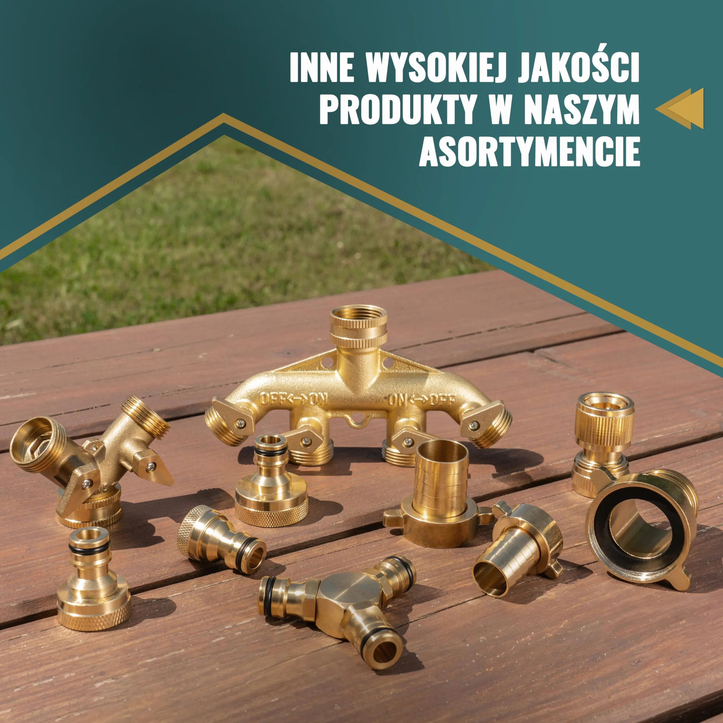 Poppstar mosiężne złącze węża 3/4" z gwintem wew. na tuleję 19 mm
