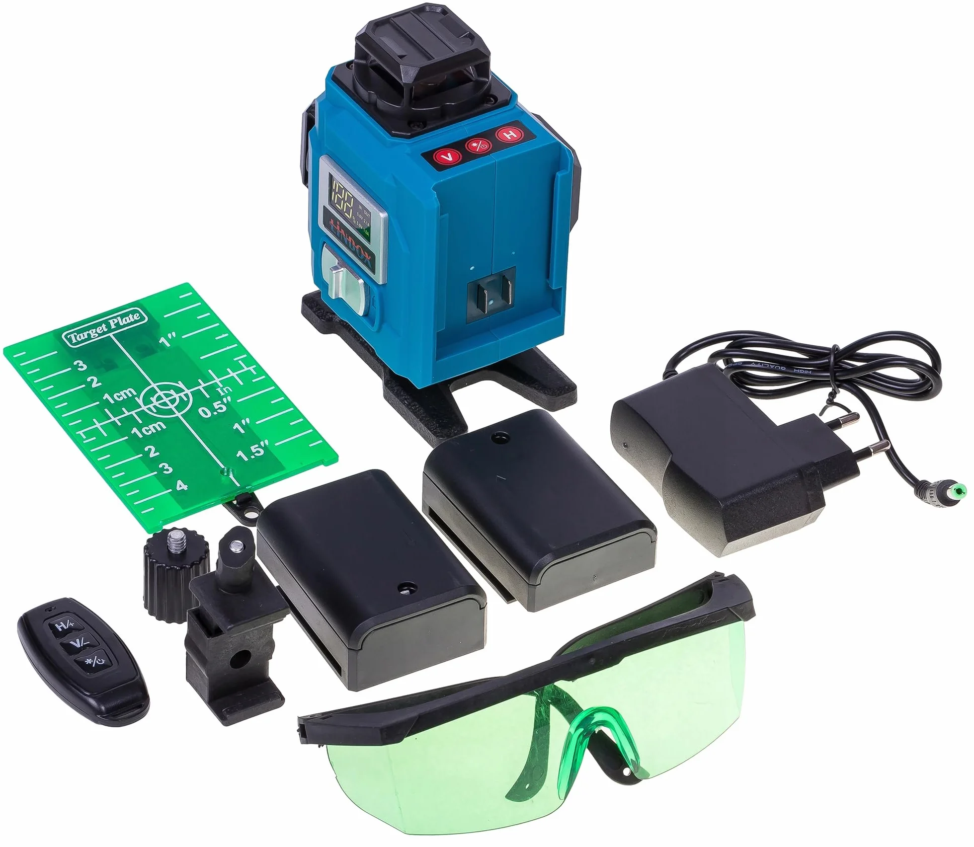 POZIOMICA LASEROWA 360° LASER KRZYŻOWY 4D ZESTAW OBROTOWE OKIENKA