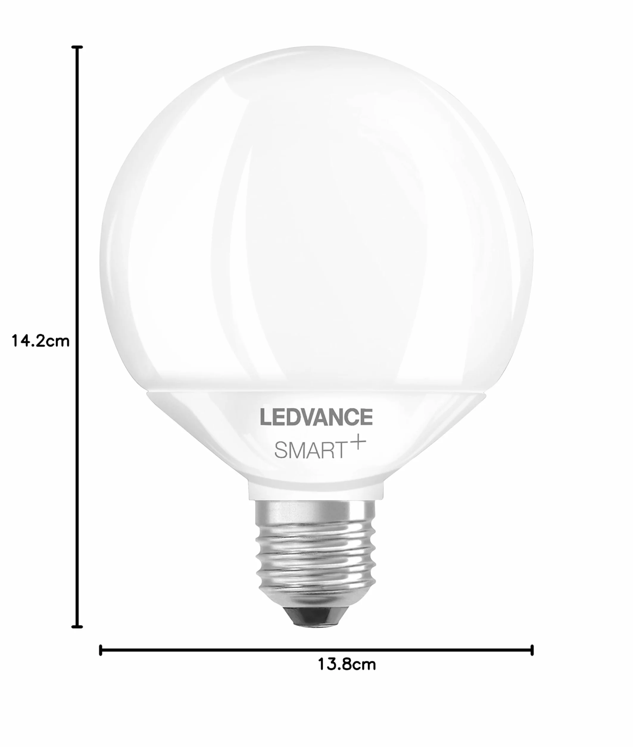 LEDVANCE Inteligentna lampa LED z Wifi, Trzonek E27, Ściemnianie, Możliwość zmiany barwy światła (2700-6500K), Kształt kuli, Matowa, Sterowanie za pomocą Alexa, Google