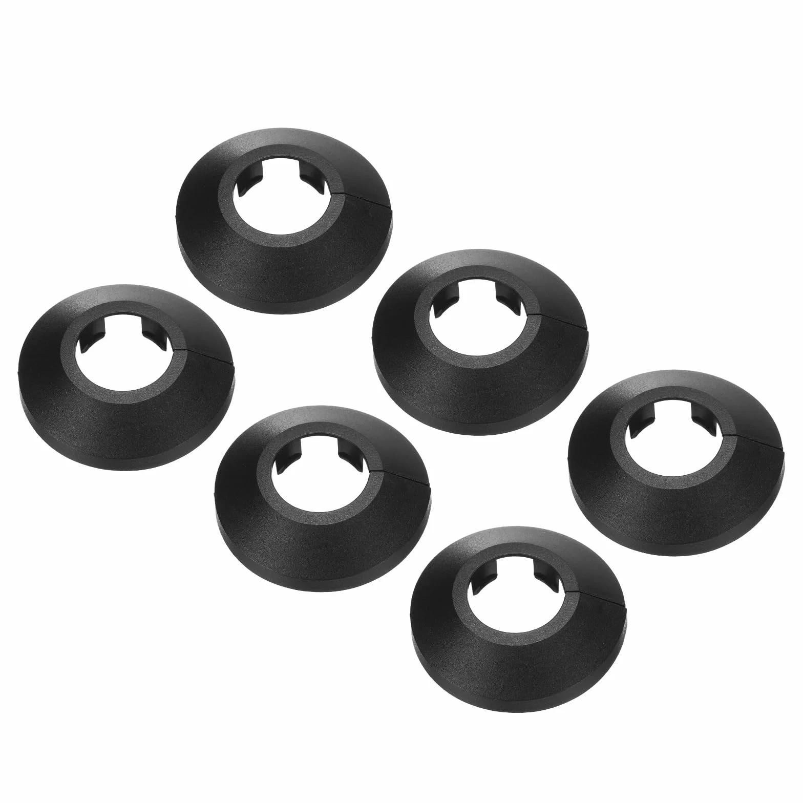 PATIKIL Dekoracja osłony rury wodnej pasuje 20 mm, 6 szt. kołnierza rury wodnej PP plastikowa rozeta płyta kołnierz osłona przewodu spustowego grzejnik do dekoracji rur ściennych, czarna