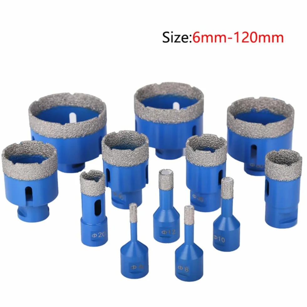 6-120mm Gwint M14 Lutowane próżniowo Suche diamentowe wiertła rdzeniowe Otwornica do płytek ceramicznych Granit Marmur Porcelana Cegła Wiertło do kamienia, 60mm