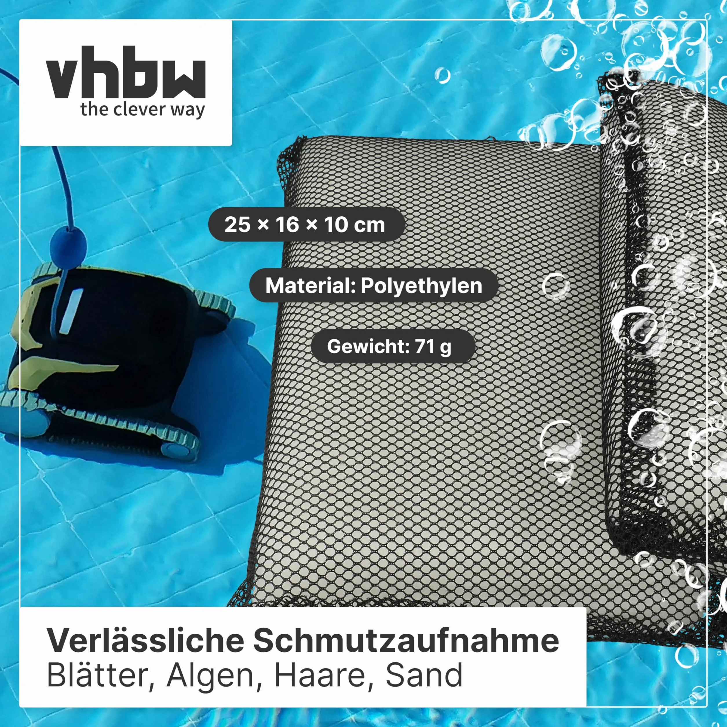 vhbw podkładka filtrująca kompatybilna z Dolphin E35, E35i, E10, E20, E25, E30, filtr dokładny 25 x 16 x 4 cm