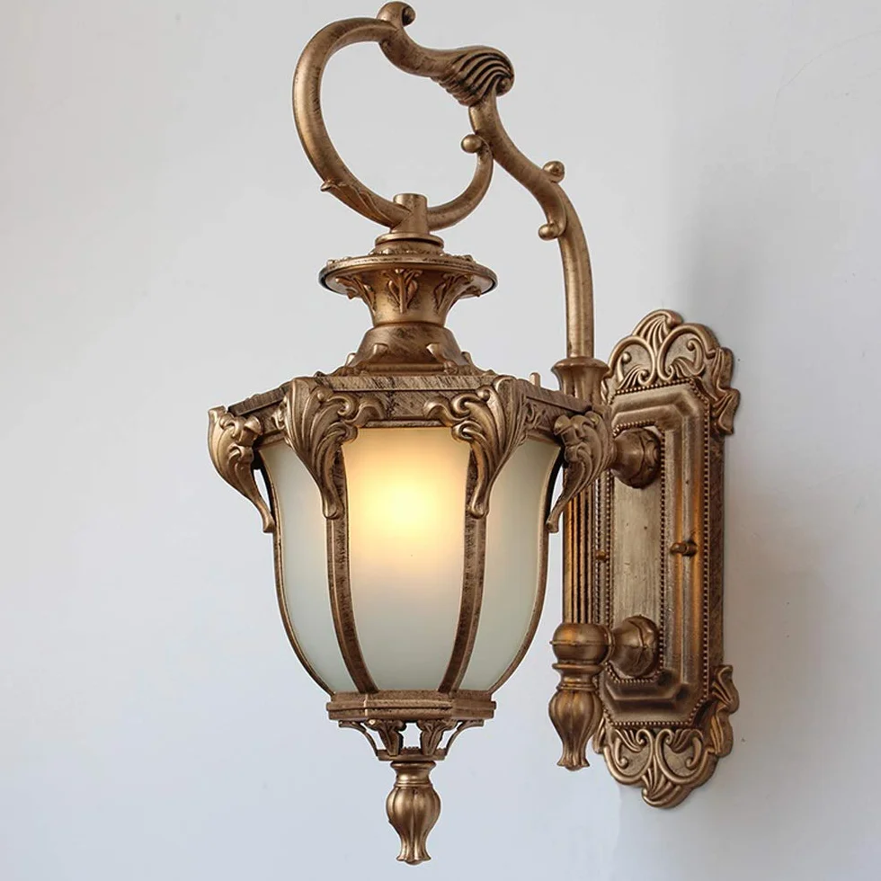 Vintage oświetlenie zewnętrzne, kinkiety zewnętrzne, Latarnia Nordic Retro Kinkiet zewnętrzny Wodoodporny zewnętrzny kinkiet Ogród Przednia lampa altanka Zewnętrzna brama Kinkiet ścienny Willa Reflekt
