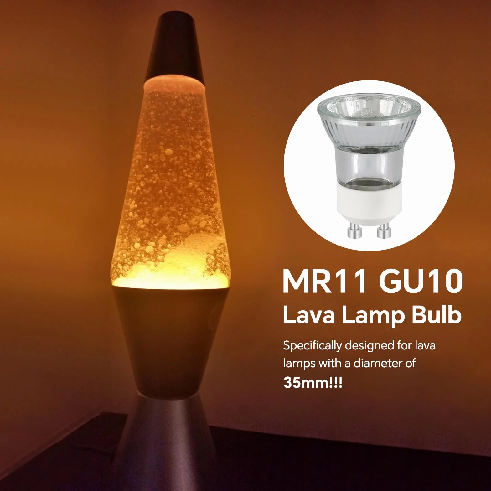 Caldarax 8 sztuk GU10 Mini 35W lampa halogenowa Możliwość ściemniania, MR11 230V reflektor halogenowy, ciepła biel 2800K, 360LM, kąt świecenia 45° reflektor, bez mrugania źródło światła do oświetlenia