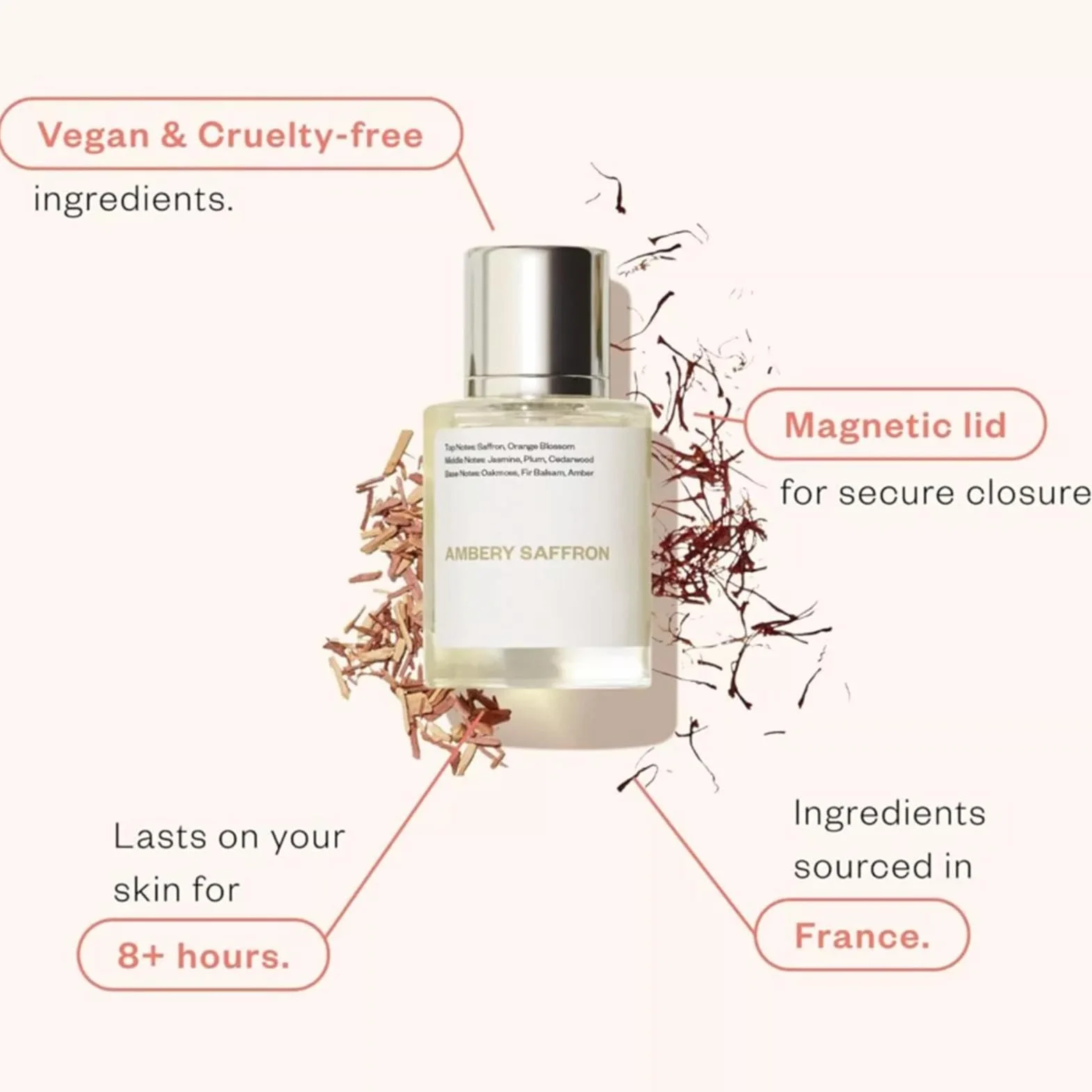 Bursztynowy szafran Par-fum, 50 ml, bursztynowe perfumy szafranowe, d?ugo utrzymuj?cy si? zapach w sprayu, uniseks, do w?osów i cia?a, dla kobiet i m??czyzn, perfumy zapachowe