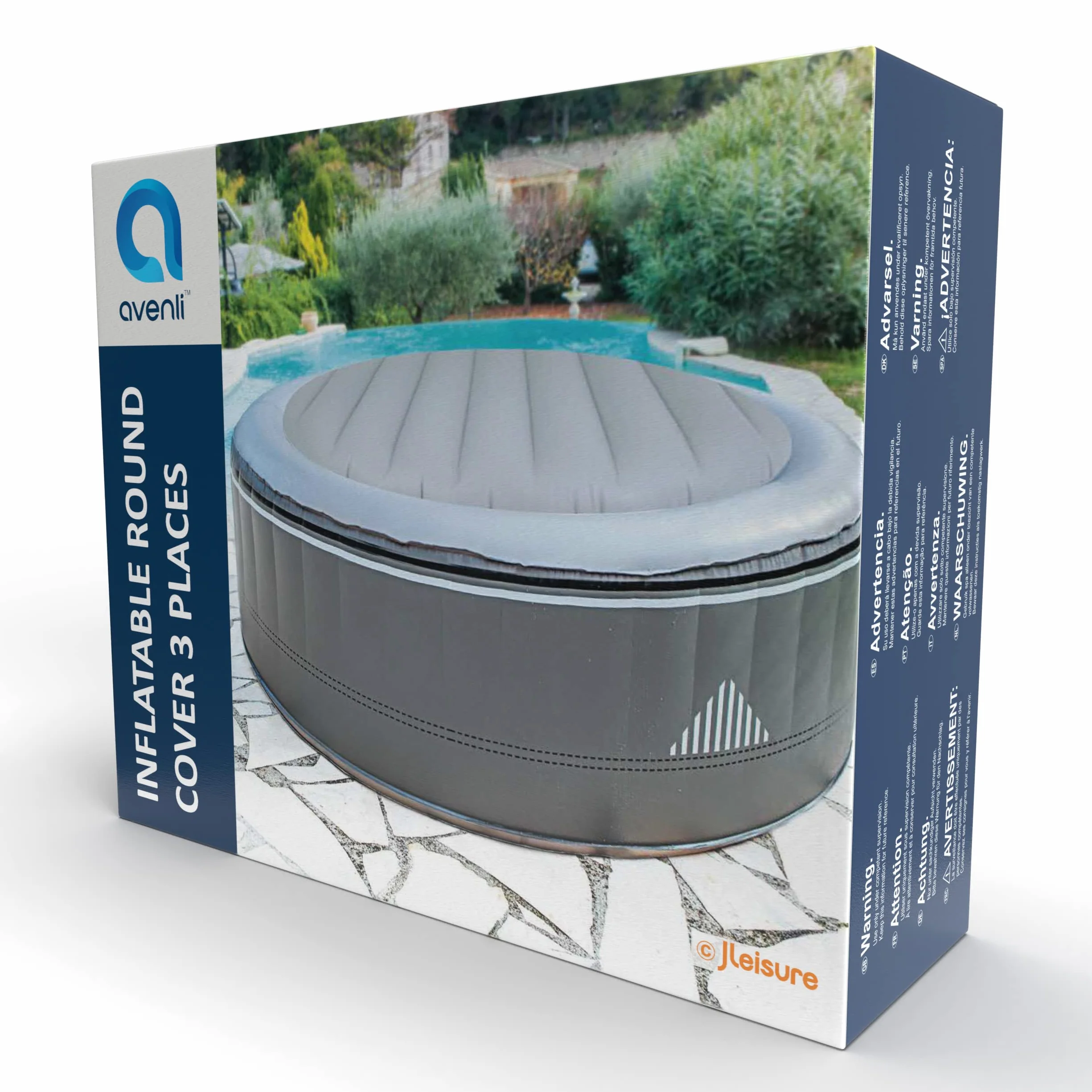 Avenli CleanPlus okrągła nadmuchiwana pokrywa do SPA 125 x 125 x 18 cm