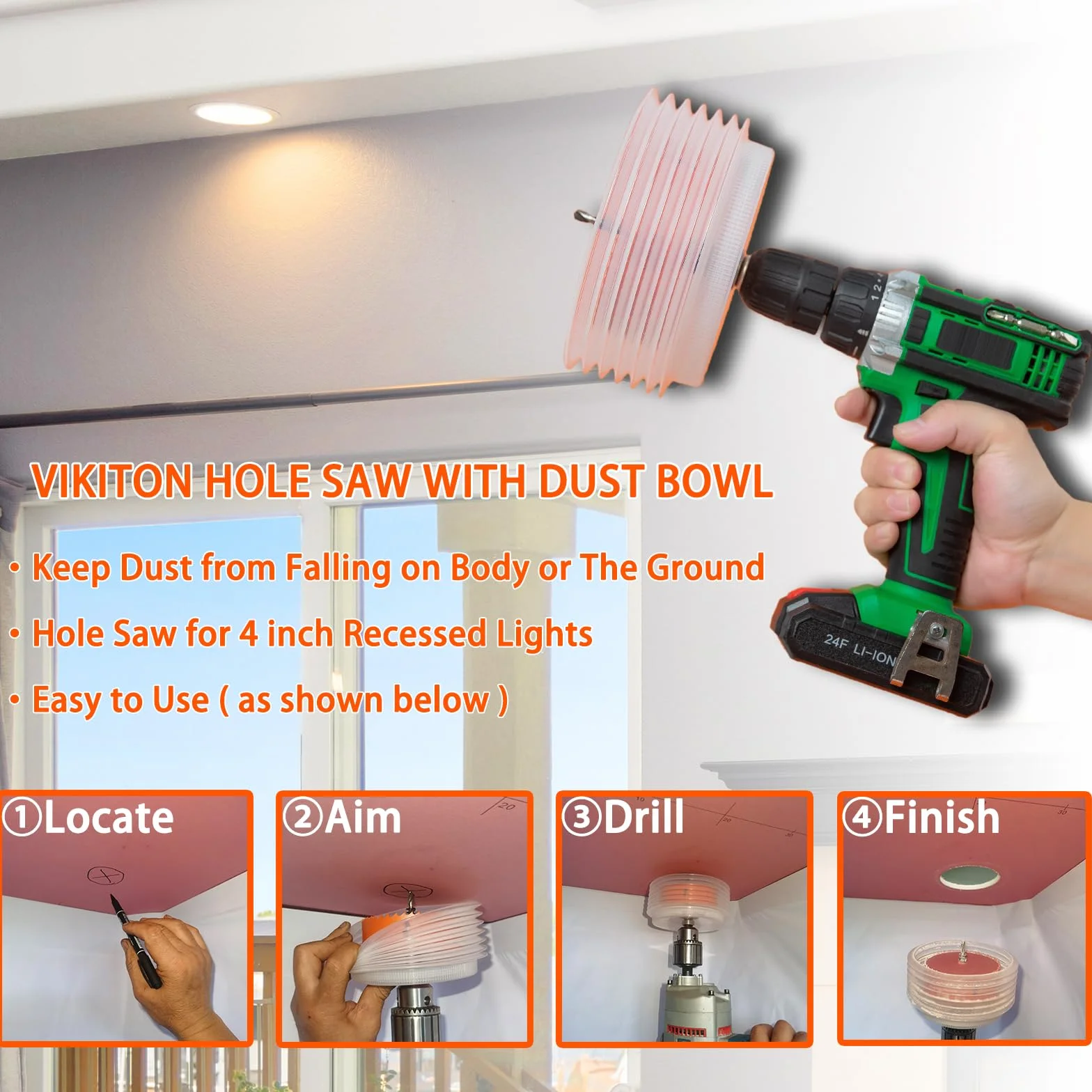 Otwornica 4-1/8 do oświetlenia wbudowania 4" 4" 4,1" do 4" LED podtynkowych otwornic 4-1/8 Bimetal Cutter