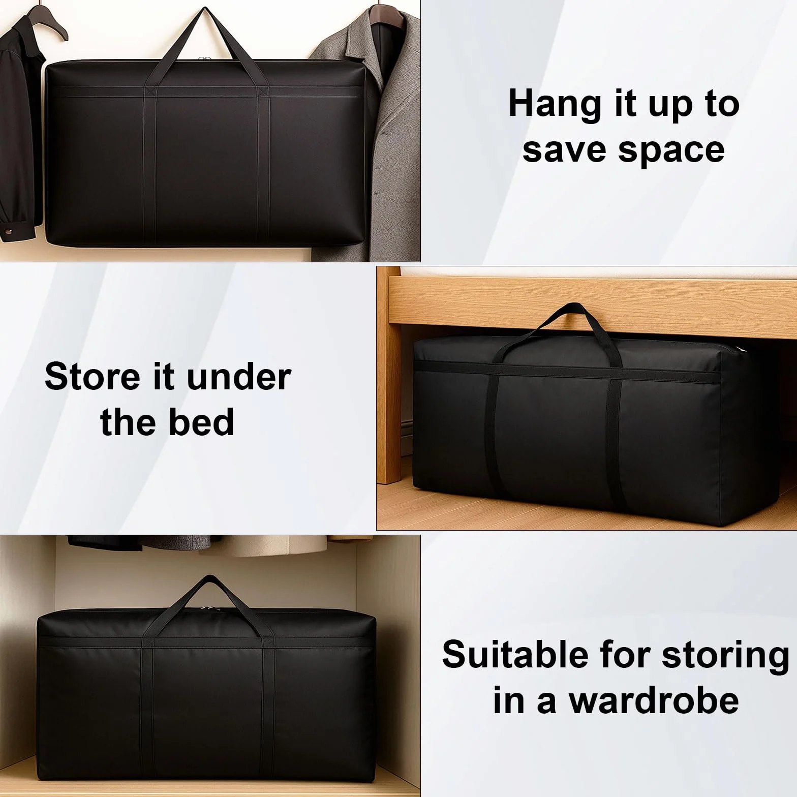 Torba do przechowywania Oxford wodoodporny 110 x 60 x 35 cm czarna
