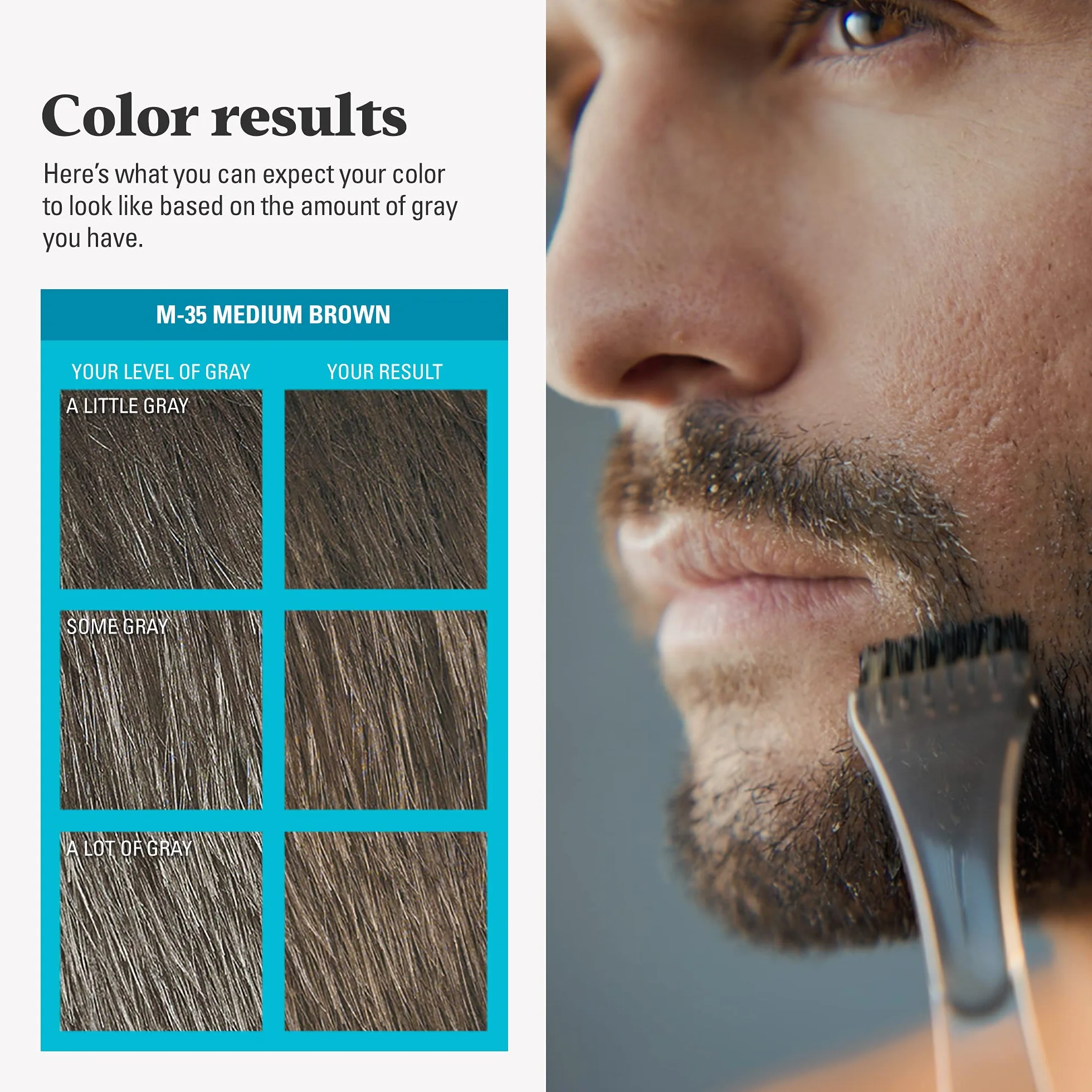 Just for Men Brush w kolorze żelu Mustache & Beard Medium Brown M-35 1 zestaw (Pac...