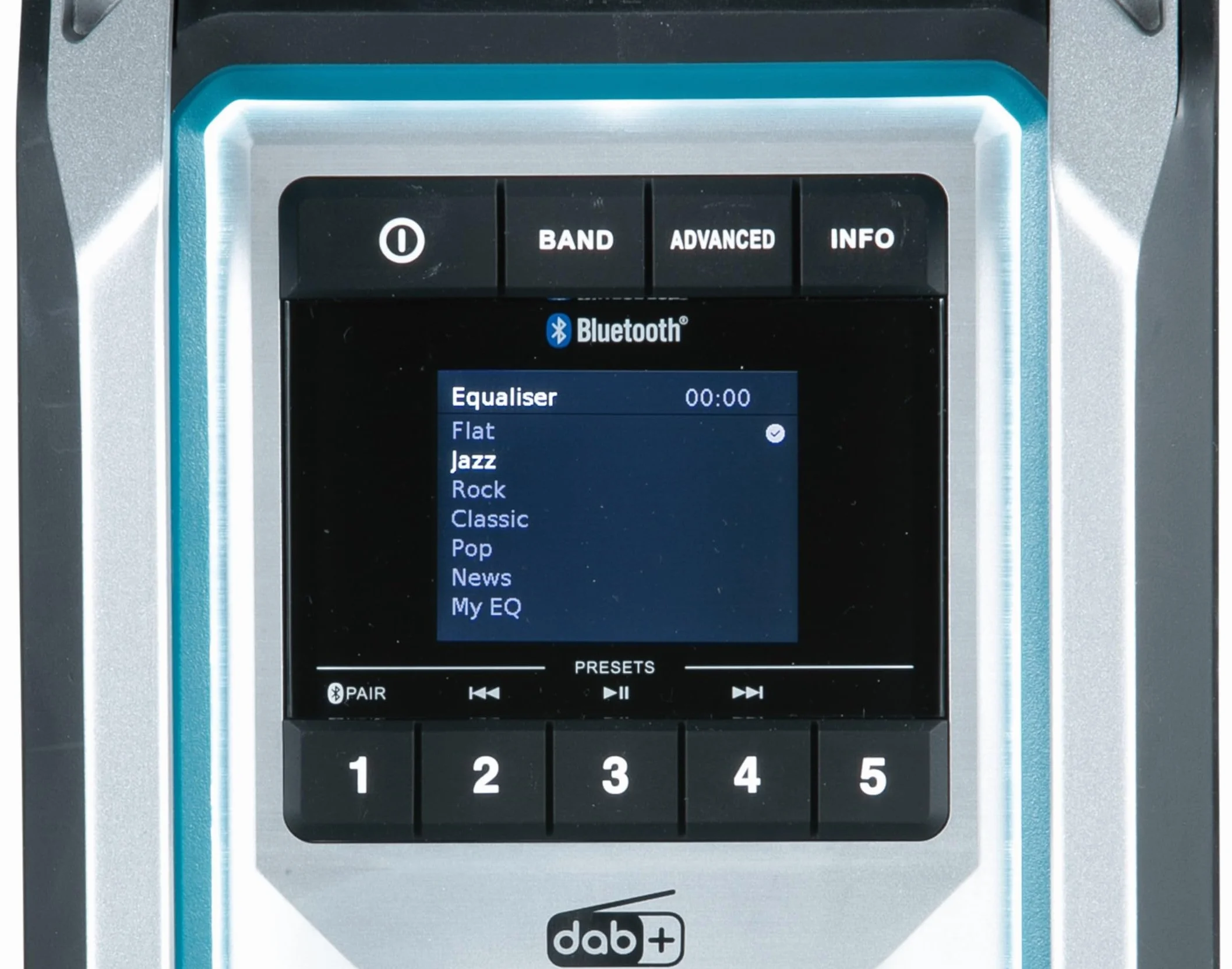 Makita MR007GZ akumulatorowe radio budowlane 18 V-40 V maks. (bez akumulatora, bez ładowarki), petrol
