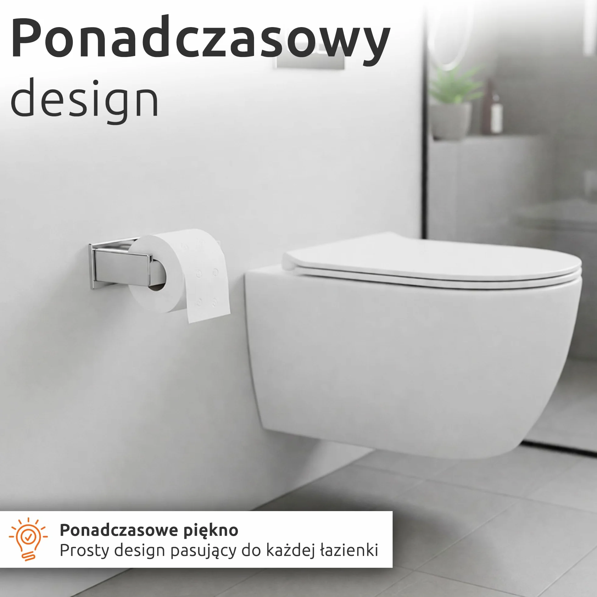 ECENCE Uchwyt na papier toaletowy bez Wiercenia samoprzylepny stali nierdzewnej 304 + Materiał montażowy, Uchwyt na rolkę papieru toaletowego łazienki, chrom