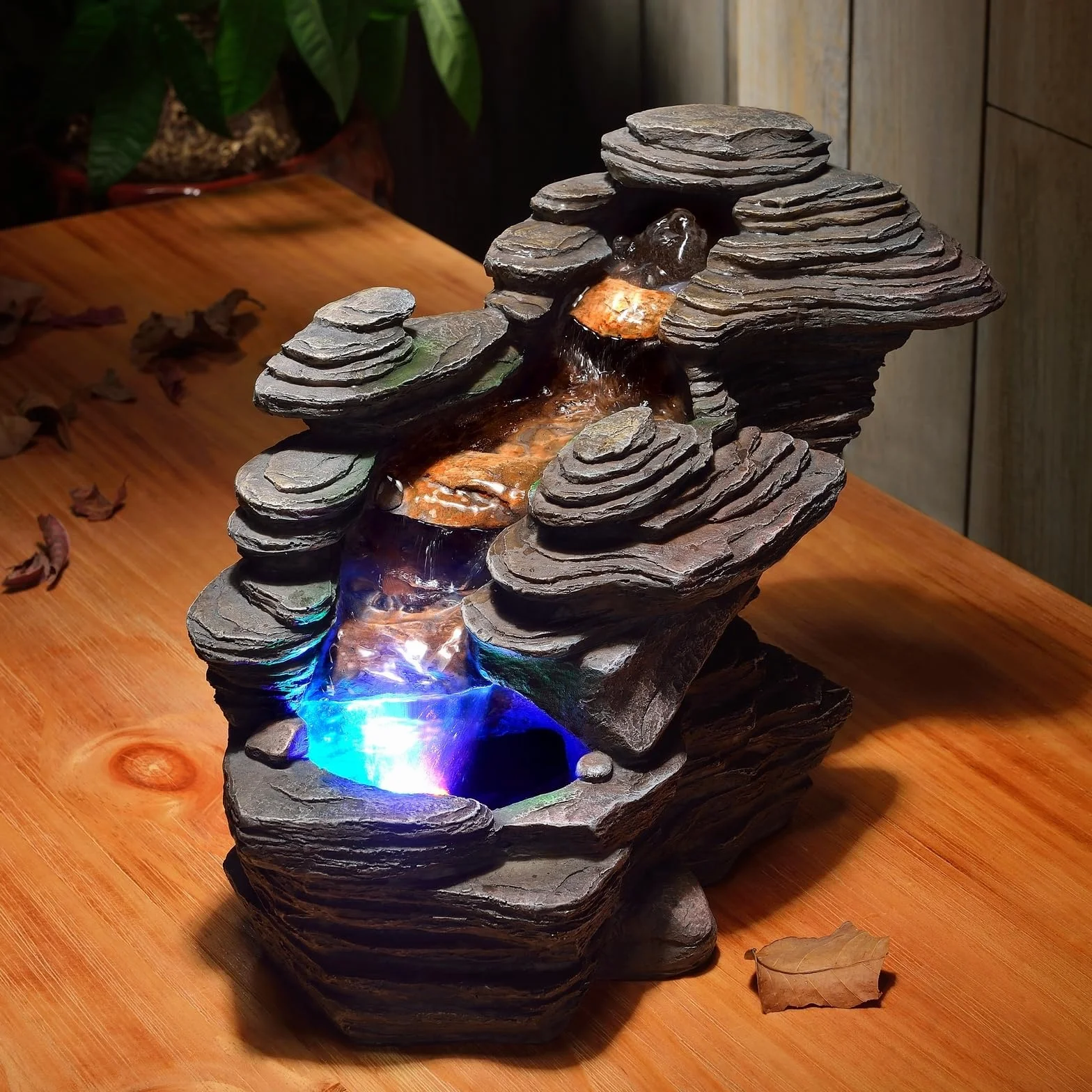 Zen Light SCFR132 Rzeka Woda Cecha Natura Brązowy Kamień 38 x 19 x 25 cm