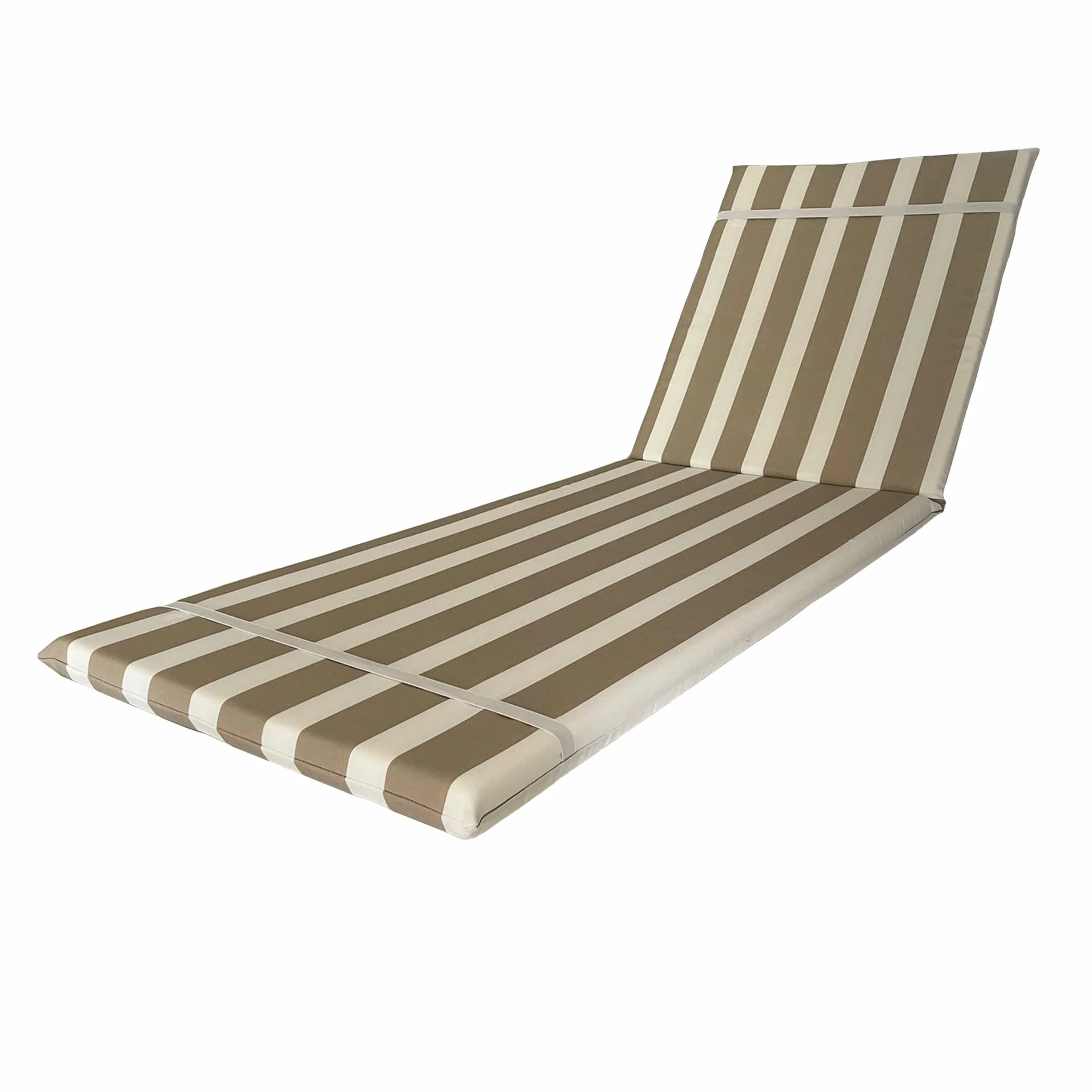 Wodoodporna poduszka na łóżko plażowe z bandażem - 190 x 60 cm poliester wodoodporny - zdejmowana poduszka wyprodukowana we Włoszech (biała i beżowa)
