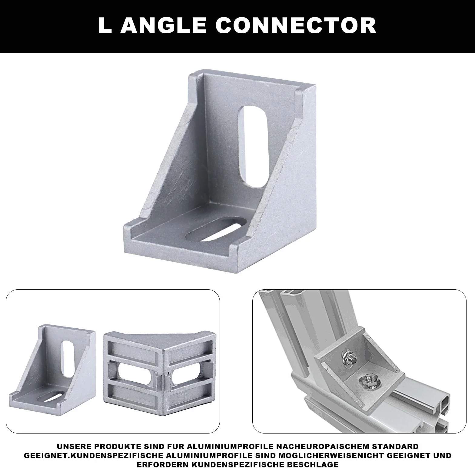 10 szt. kątowy materiał mocujący do profilu aluminiowego, profil aluminiowy 40 x 40, łącznik kątowy 90°, uchwyt ścienny pod kątem 90 stopni, do drukarek 3D, routerów CNC, projektów DIY