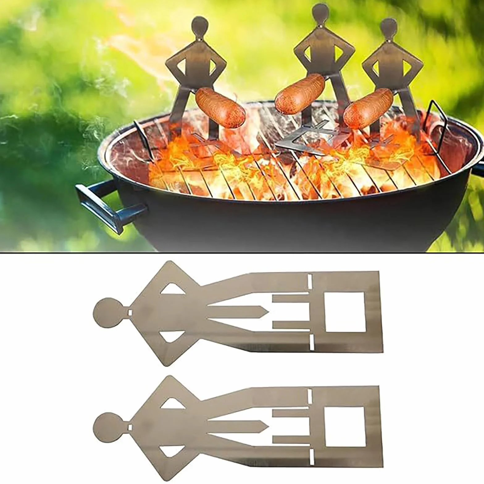 Stojak na hot dogi ze stali nierdzewnej, 3 szt. akcesoria do grilla