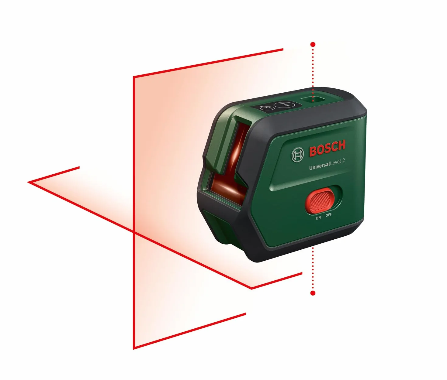 Laser krzyżowy Bosch UniversalLevel 2 ze statywem (linia laserowa skrzyżowana wraz z dodatkowymi punktami w pionie do precyzyjnego wyrównywania elementów i łatwego przenoszenia punktów)