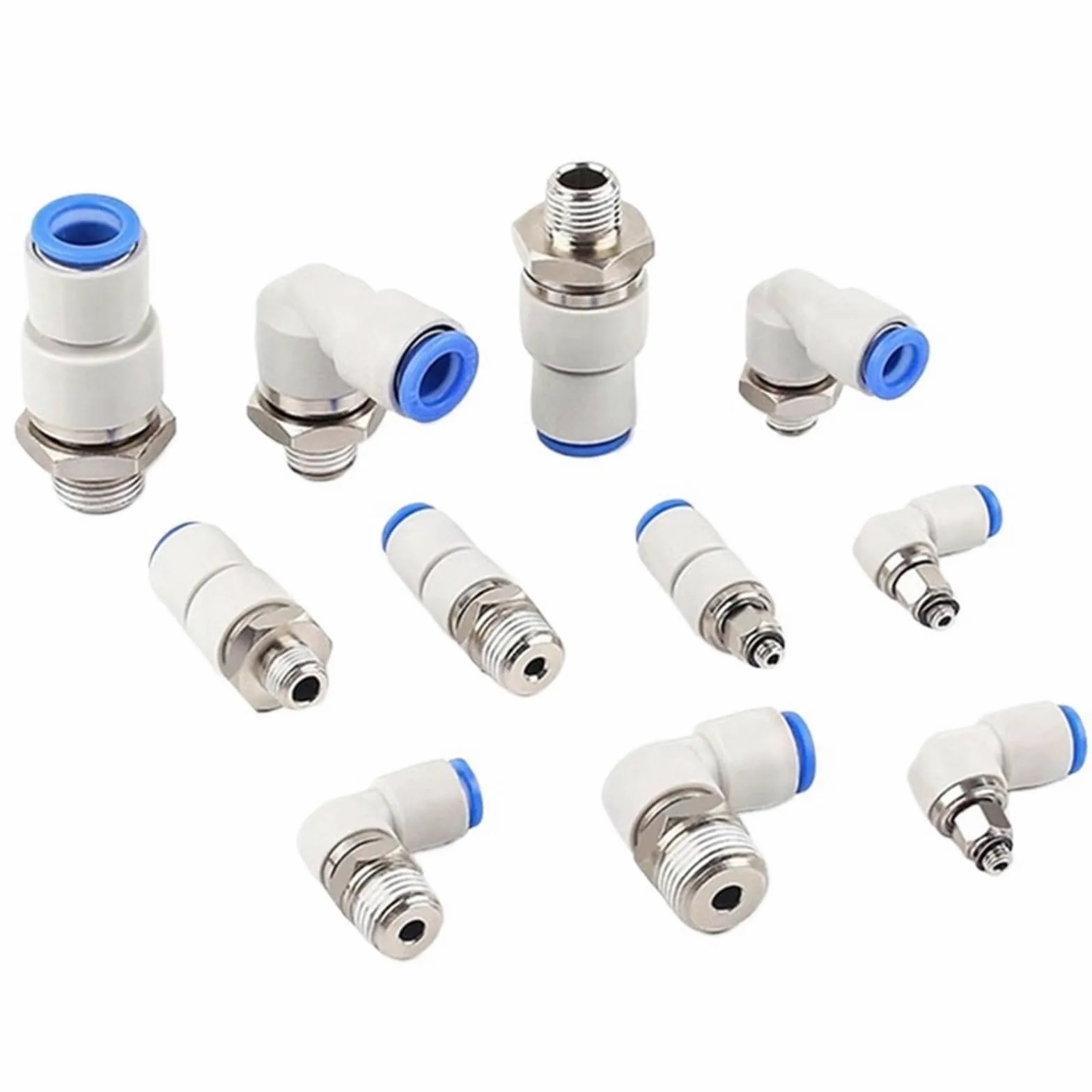 Łącznik obrotowy One-Touch KSH Złącze męskie KSL Kolanko Mężczyzna OD 4 6 8 10 12 mm Gwint przyłączeniowy M5 1/8 1/4 3/8(06-M5, KSH Male Connector)