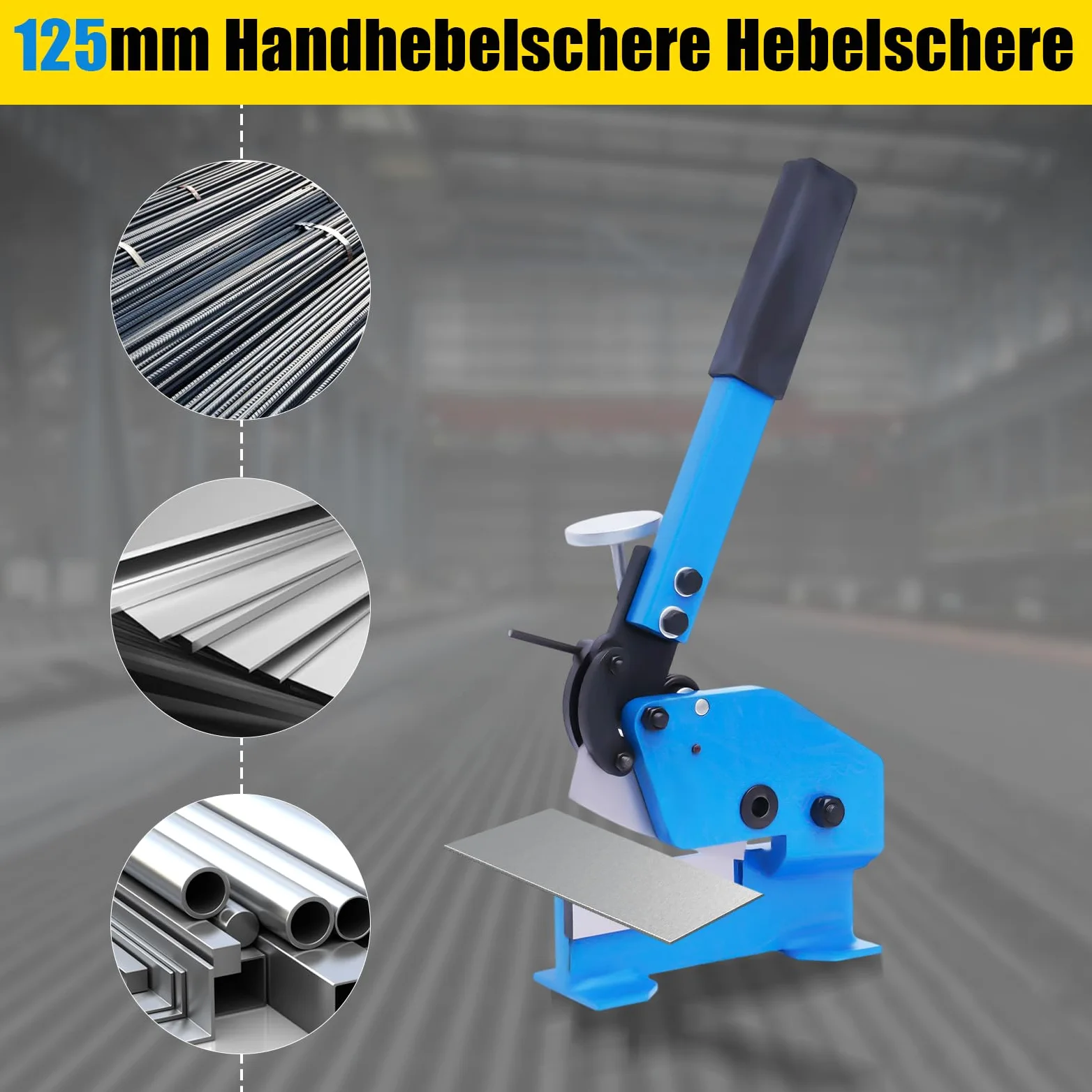 Nożyce dźwigniowe 125 mm, ręczne nożyce do cięcia metalu, płaskie, metalowe, nożyce do blachy stalowej, nożyce do blachy, nożyce do cięcia metalu Heavy Duty Shear Guillotine Shears Hand Lever