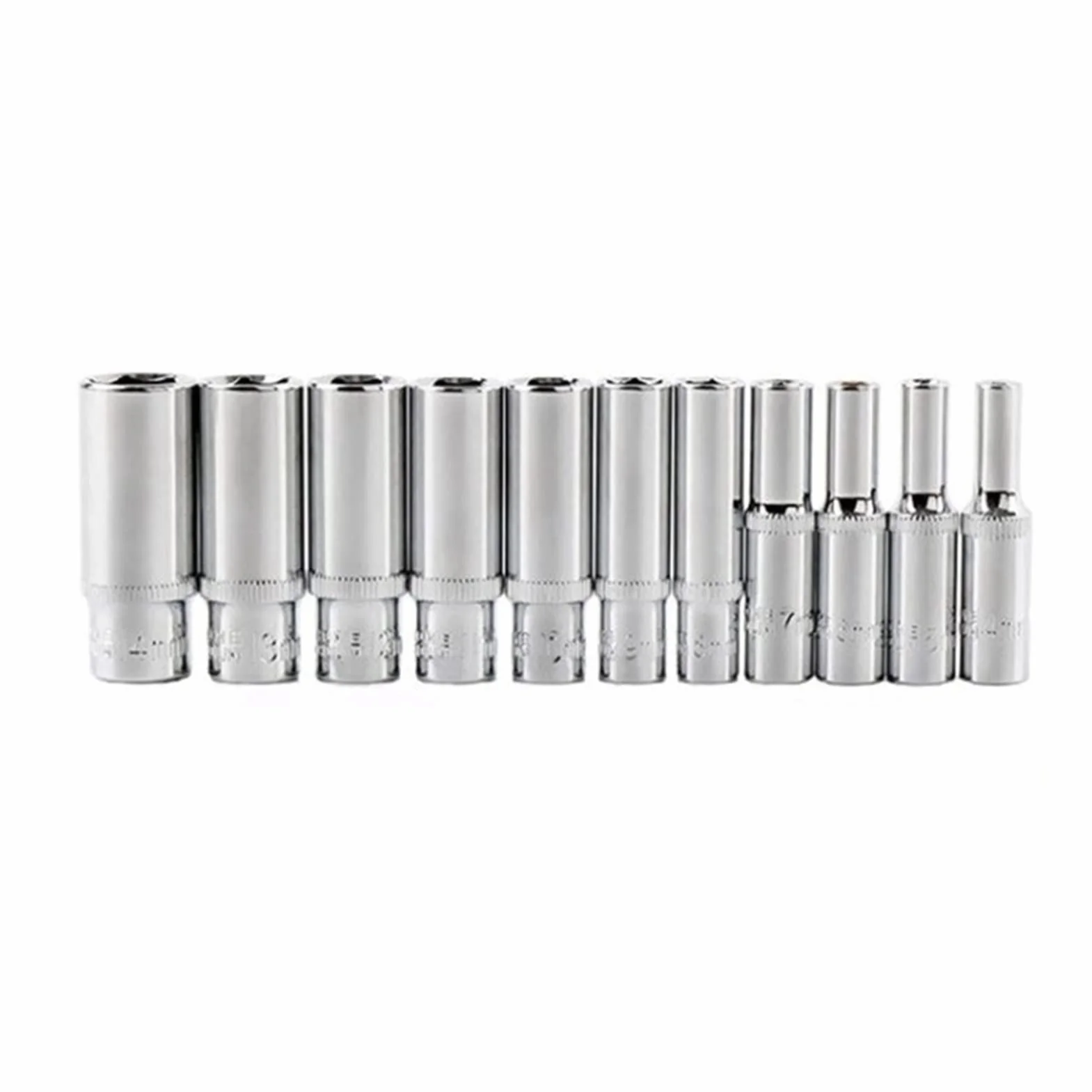 Zestaw 11 nasadek 1/4" z adapterem, nasadki długie 4-14 mm, głowice narzędziowe z kluczem dynamometrycznym i grzechotką, uchwyt wiertarski