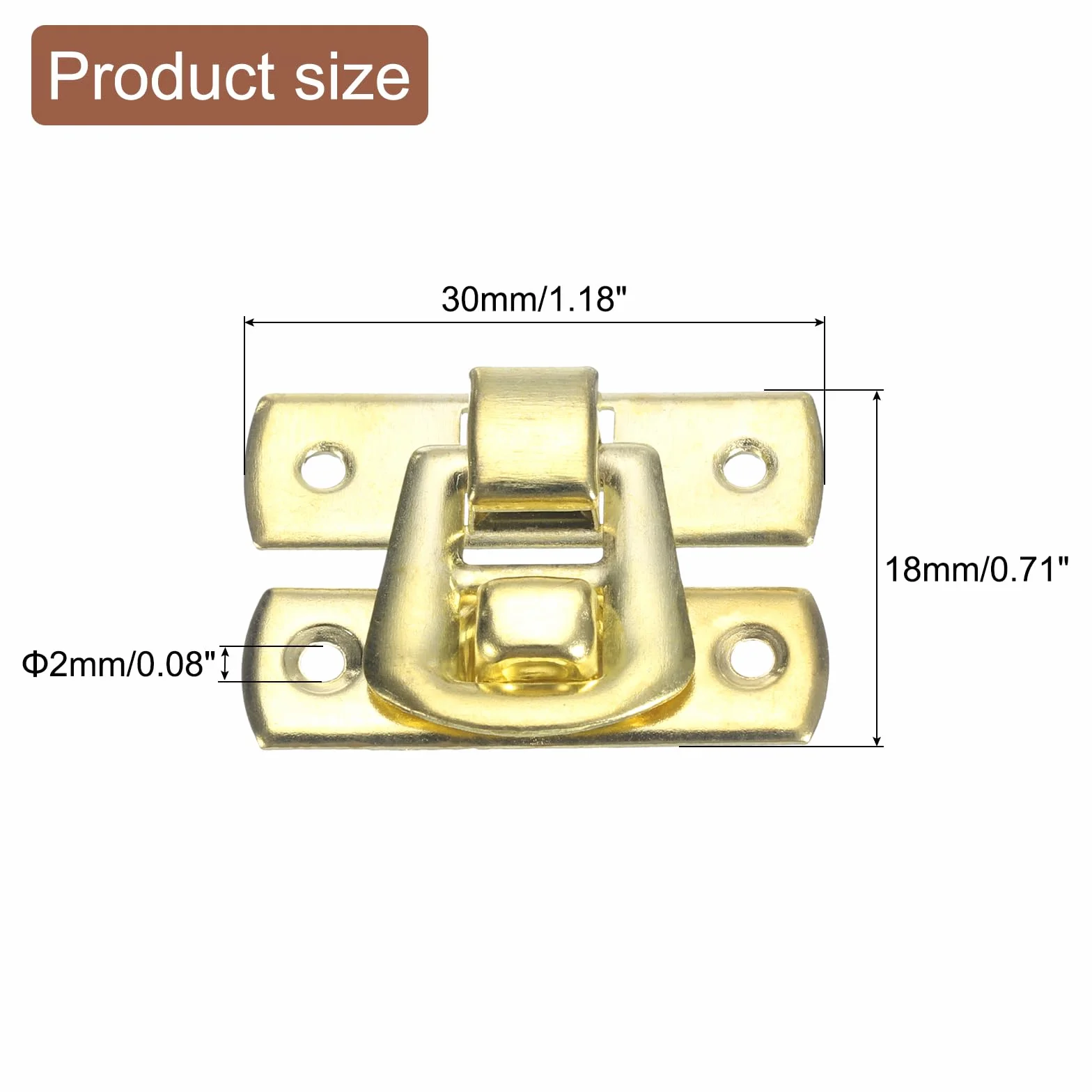 QUARKZMAN 4 szt. Zamknięcie zatrzaskowe zatrzaskowe, 30 x 18 mm dekoracyjne pudełko retro zapięcie na dźwignię metalowa klamra zatrzaskowa śruby do pudełka na biżuterię walizki, złoto