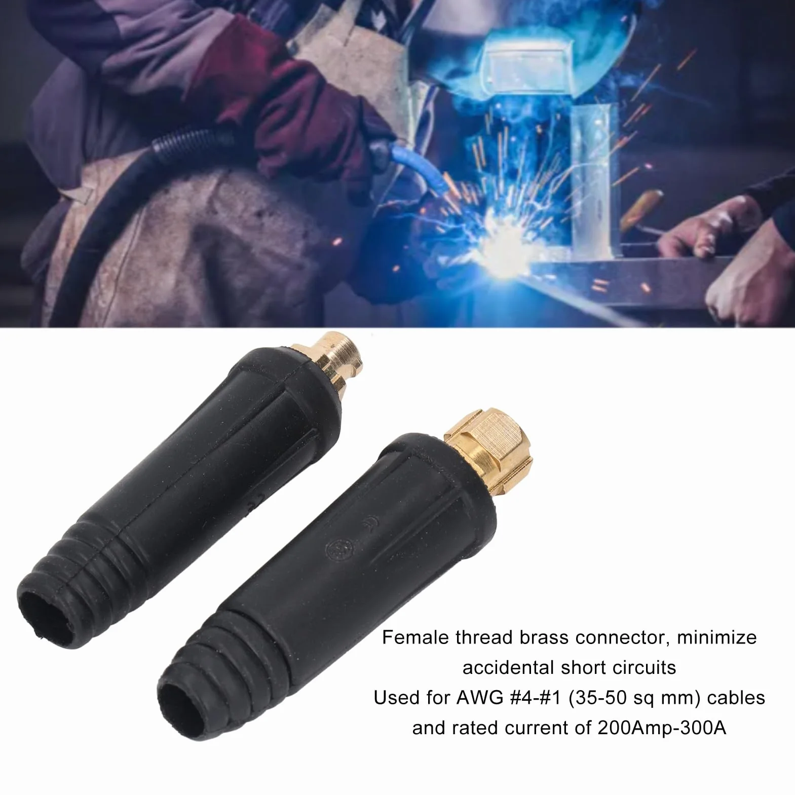 Alomejor Złącze Kabla Spawalniczego Niezawodne Szybkozłącze do Kabli 200-300 Amp 35-50 Mm Kwadratowych, Bezpieczne Połączenie dla Użytkowników Spawarek łukowych Argonem
