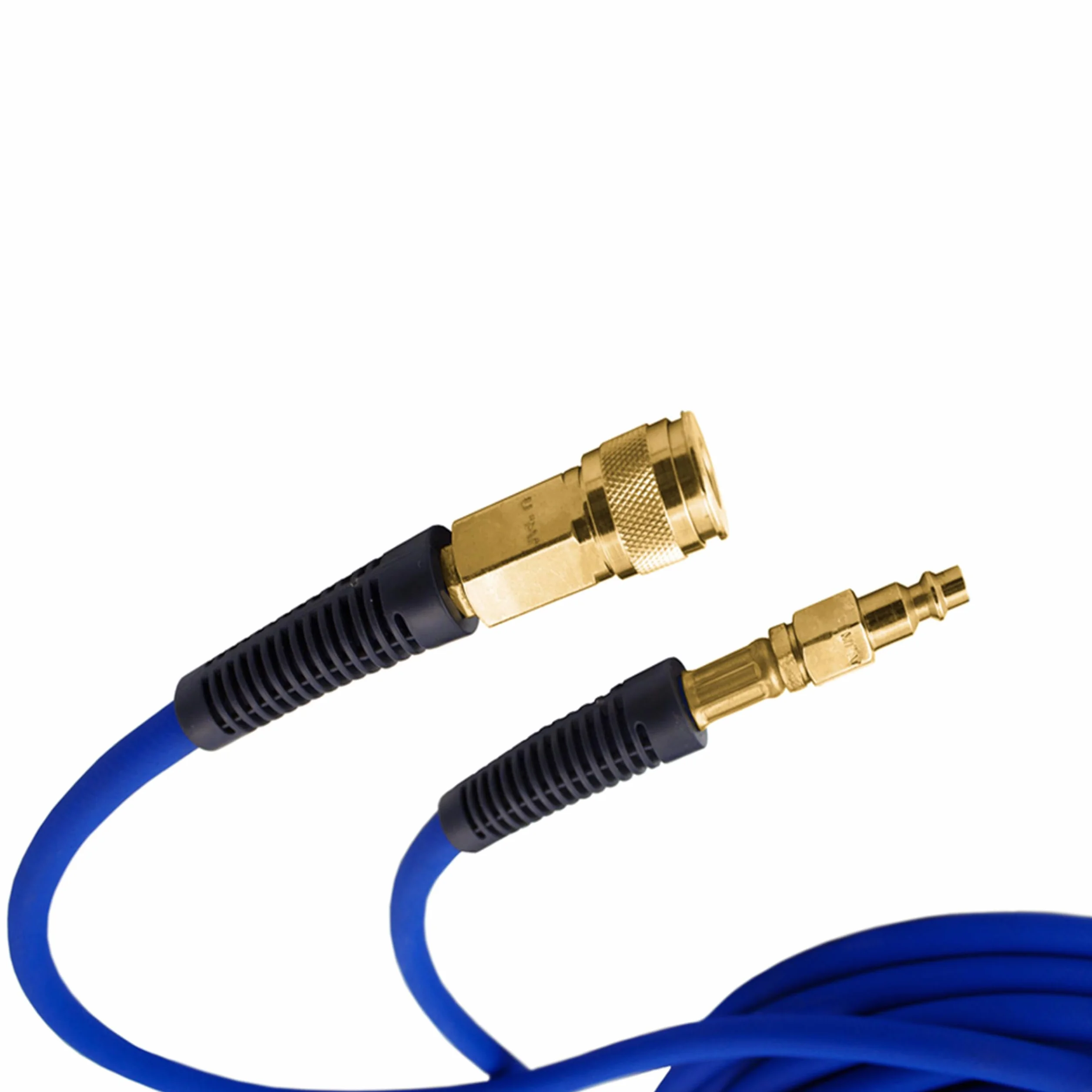 Estwing E1450PVCR 6,35 mm x 15,25 m, PCW/gumowy hybrydowy wąż powietrzny z mosiądzu ze złączką przemysłową 6,35 mm NPT i uniwersalną szybkozłączką