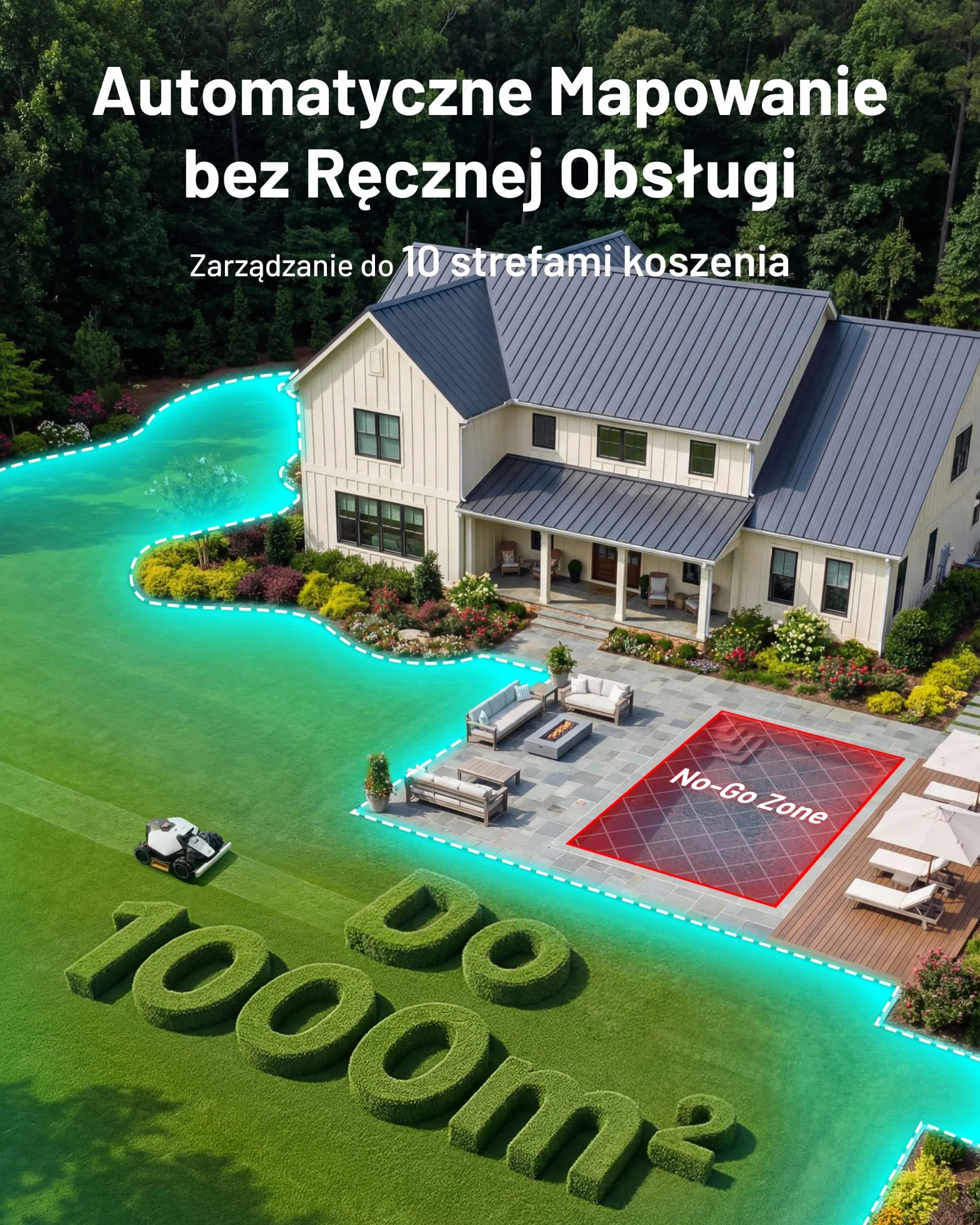 MAMMOTION LUBA Mini 2 AWD 1000 Robot Koszący bez Kabla 1000 m² Tri-Kamera AI Vision NetRTK DropMow