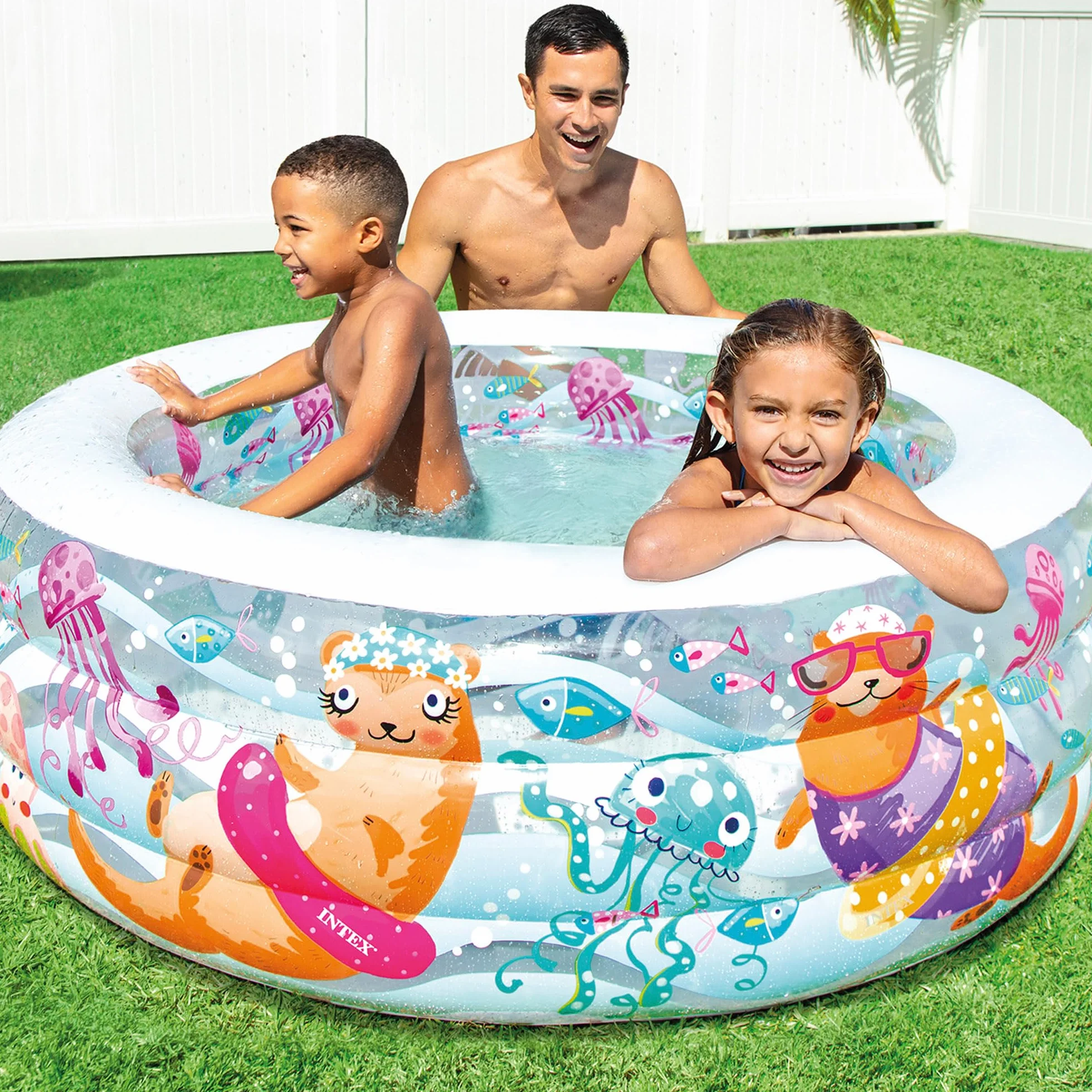 Intex Little Otter Basen Duchany dla Dzieci, Wielokolorowy, Ø 152 x 56 cm