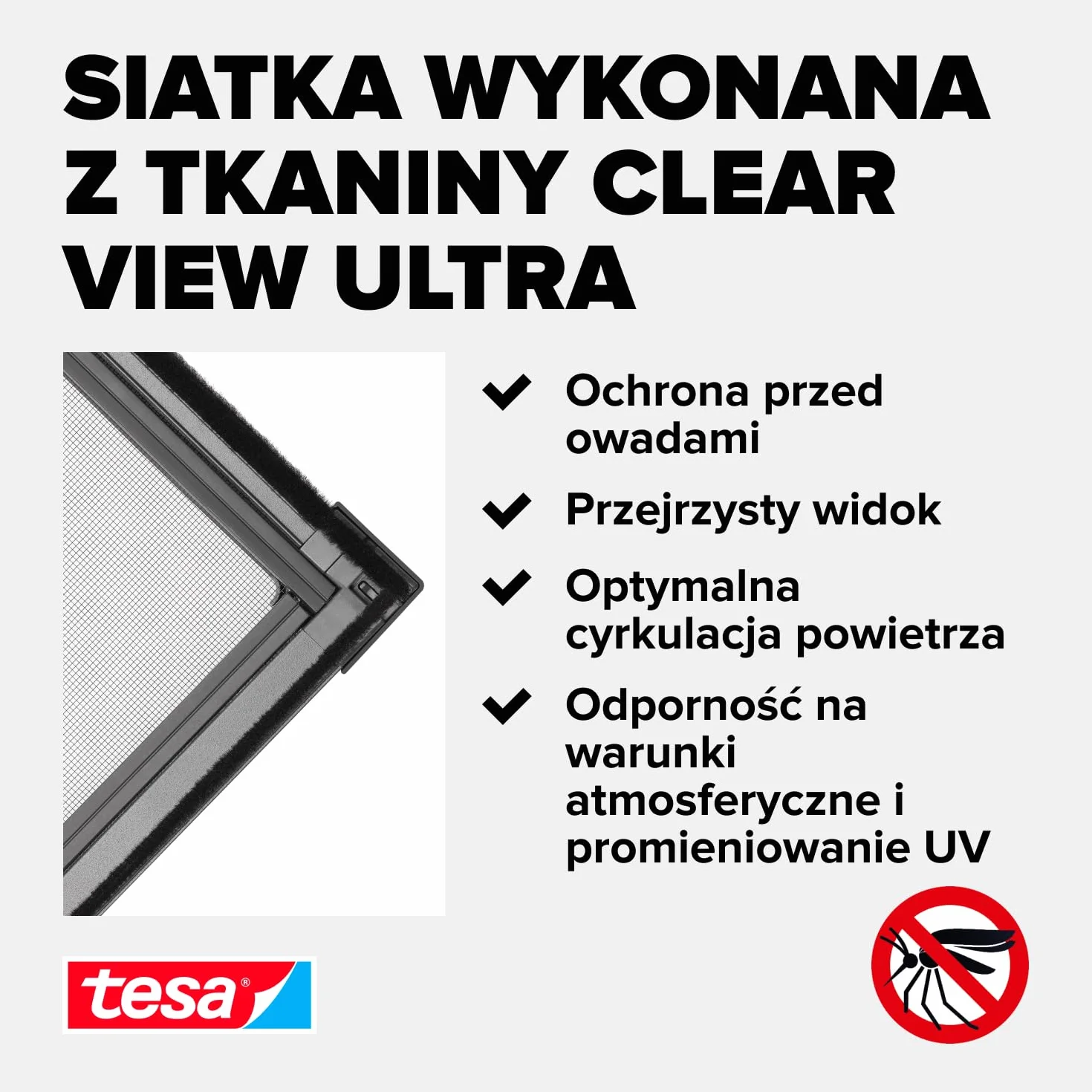 tesa INSECT STOP FALT Aluminum Frame for Windows 80x80-140x140 cm antracyt