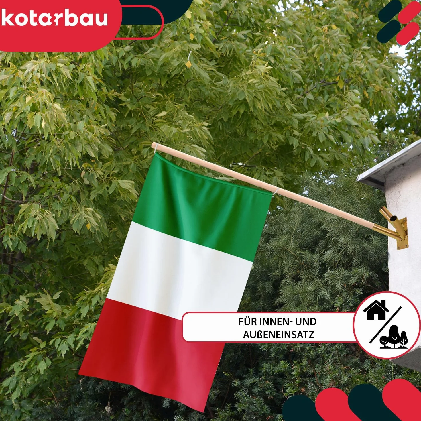 KOTARBAU® Uchwyt na flagę 3-krotny przykręcany ocynkowany ogniowo żółty