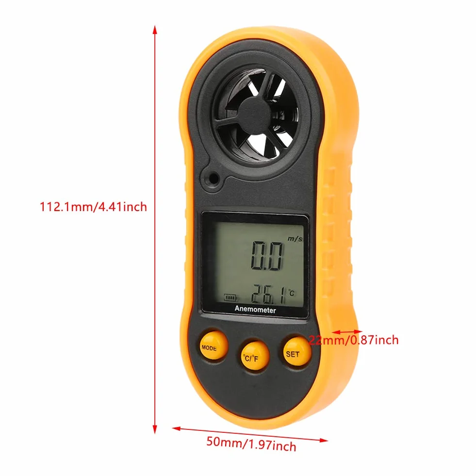 Cyfrowy anemometr ręczny GM818 LCD do pomiaru prędkości powietrza
