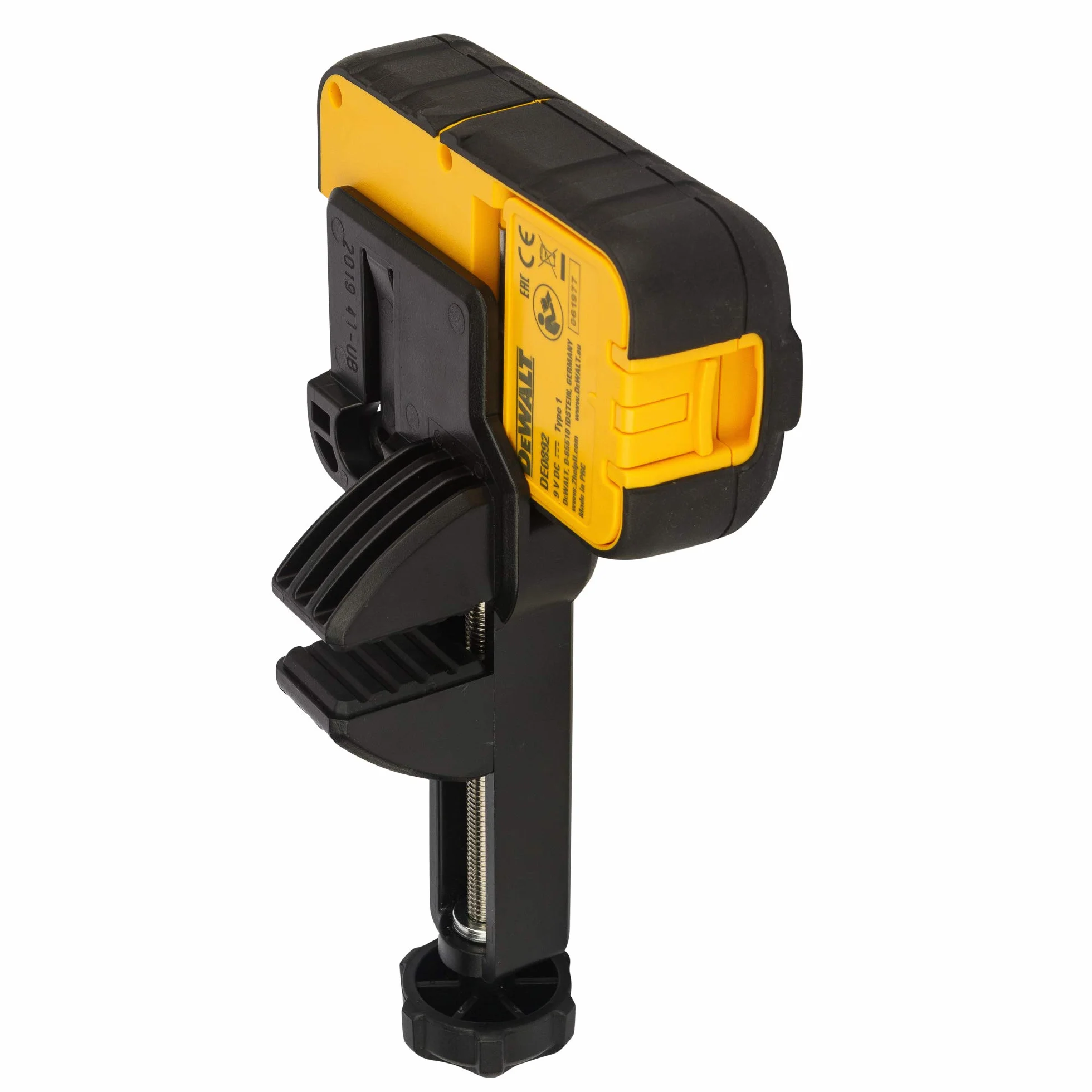 DEWALT Odbiornik do lasera liniowego z czerwoną linią DE0892 (do lokalizacji wychodzących promieni laserowych do 50 m, z sygnałem optycznym i akustycznym, zasilanie na baterię 9 V)