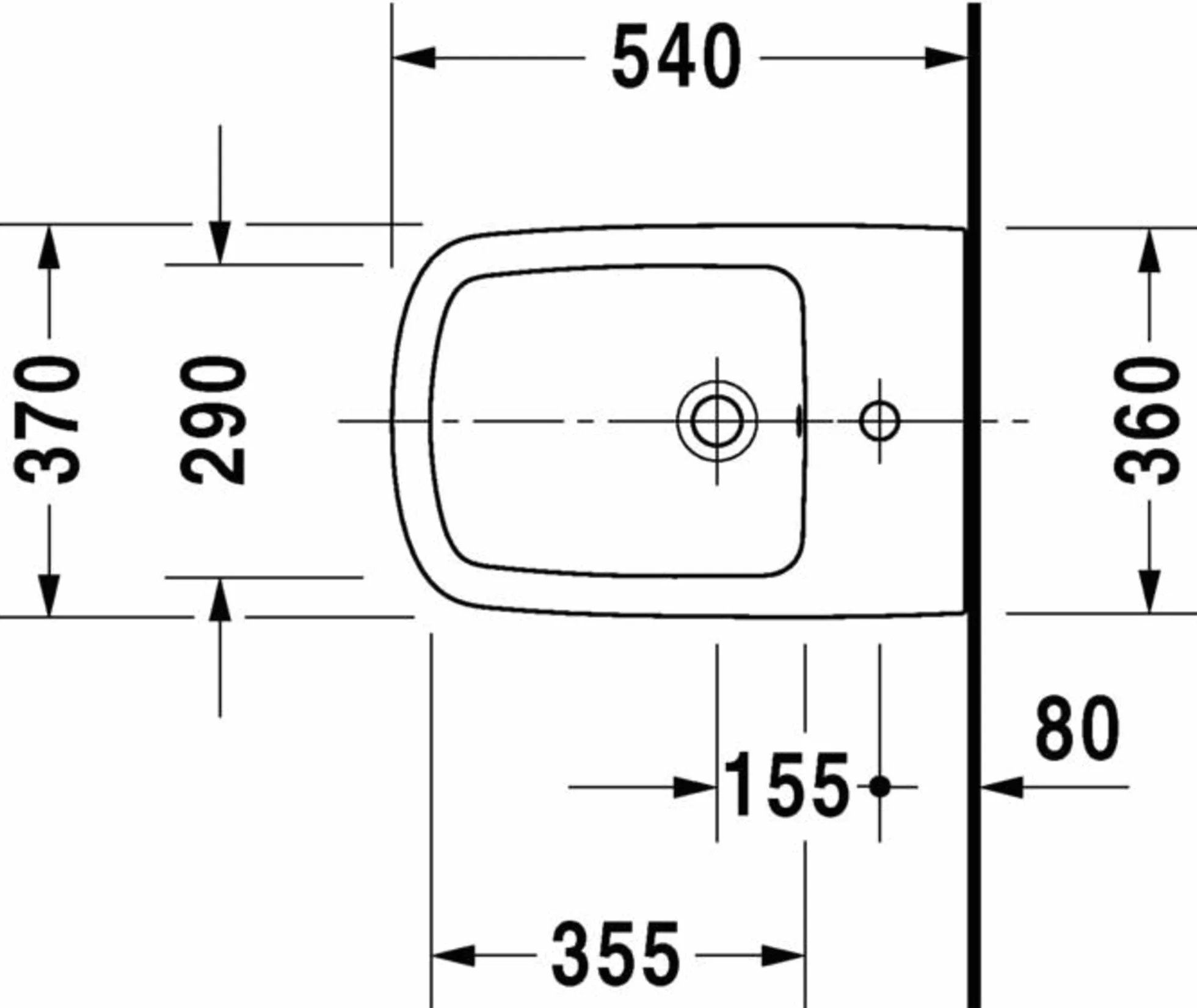 Duravit bidet ?cienny DuraStyle 54cm z przelewem, z ?awk? z otworem na bateri?, 1 otwór na bateri?, Kolor: Bia?a - 2287150000